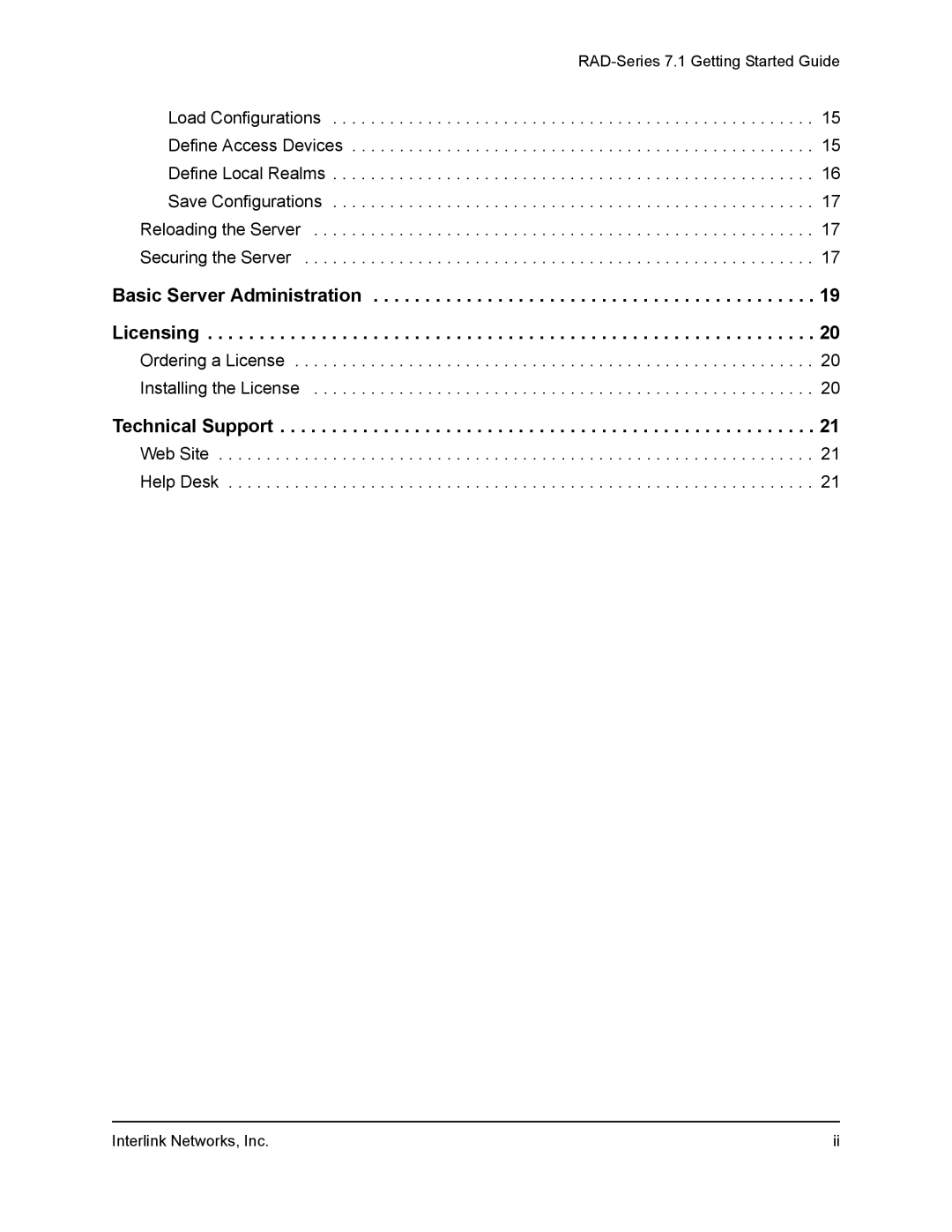 Interlink electronic 7.1 manual Basic Server Administration Licensing, Technical Support 