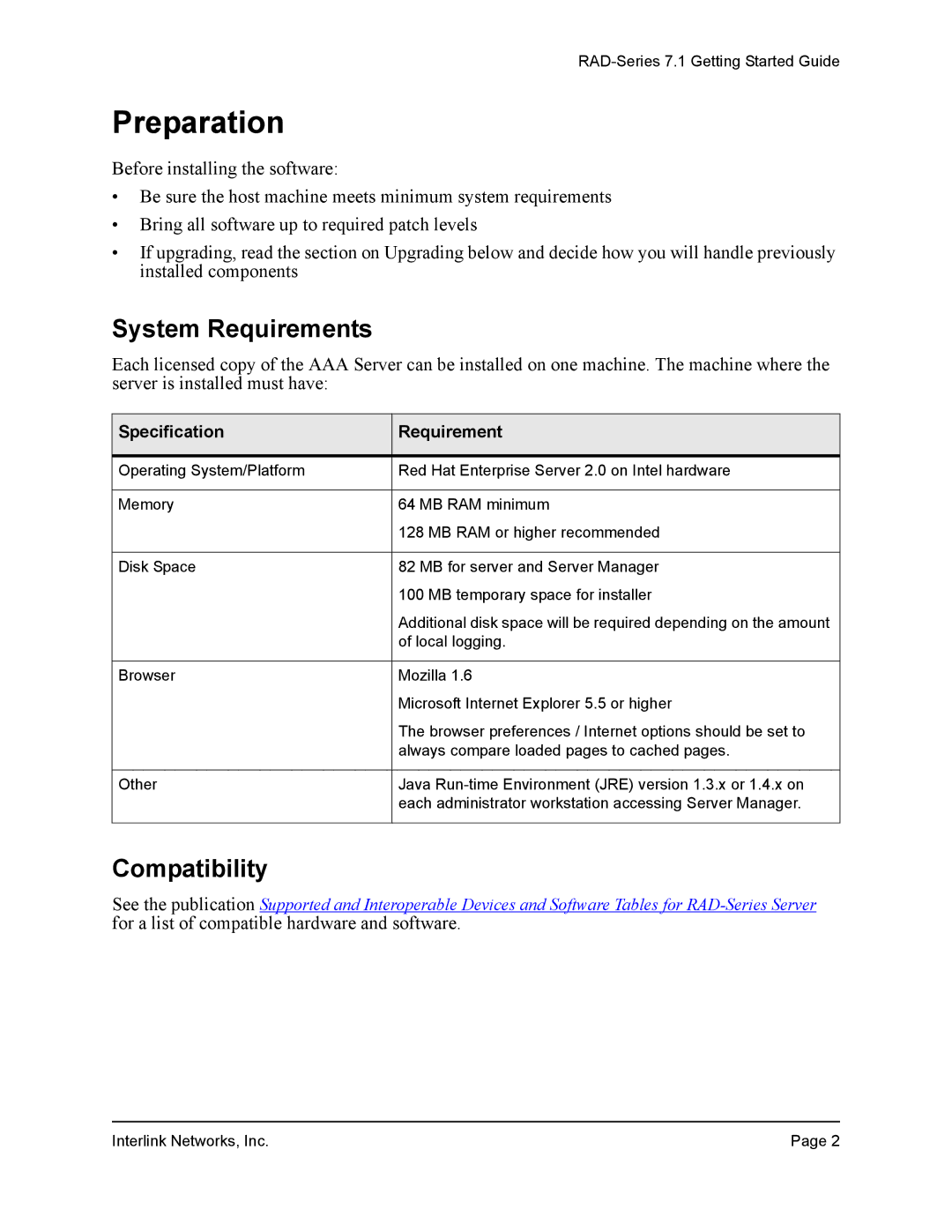 Interlink electronic 7.1 manual Preparation, System Requirements, Compatibility 