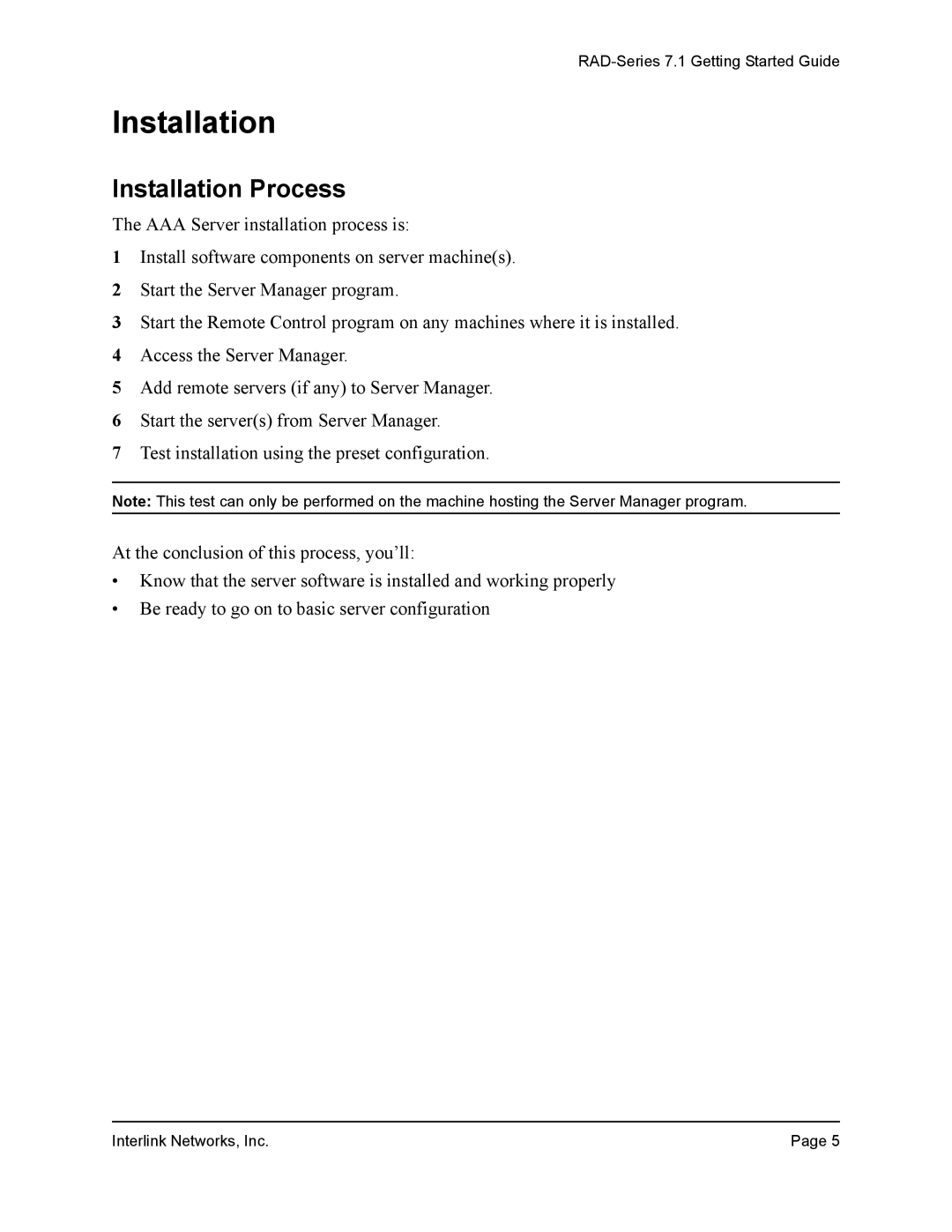 Interlink electronic 7.1 manual Installation Process 