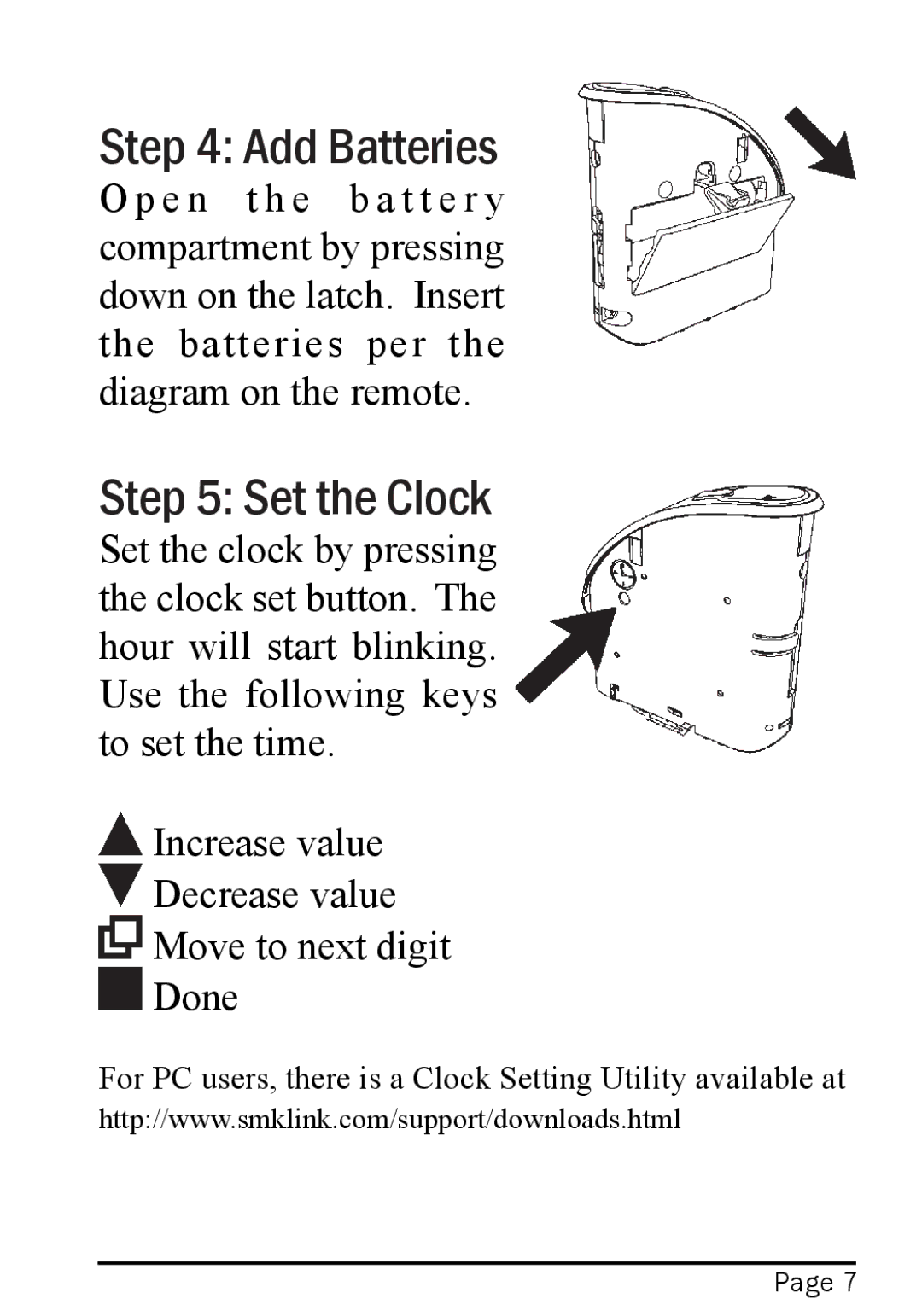 Interlink electronic RemotePoint Onyx, 94-01441 user manual Add Batteries, Set the Clock 