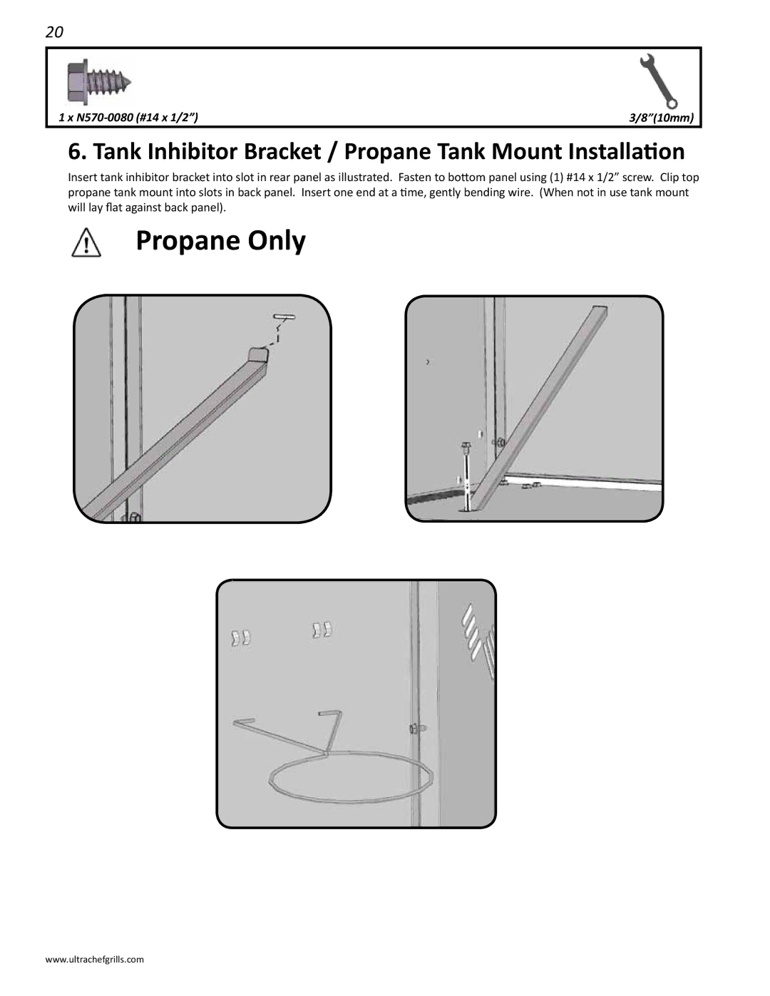 Interlink electronic L485RSB, L485RSIB, L485SIB, L485RB, L485SB Tank Inhibitor Bracket / Propane Tank Mount Installation 