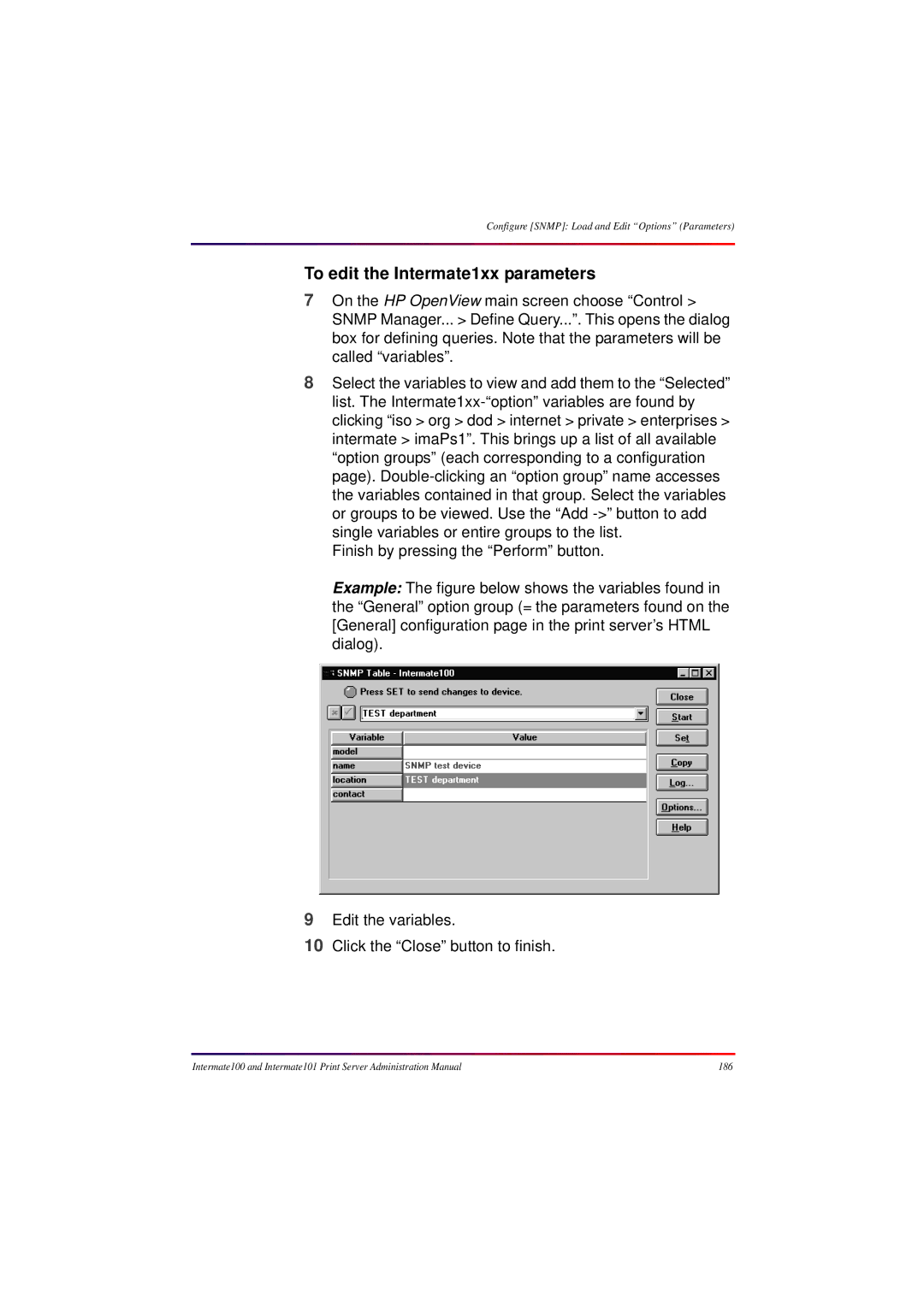 Intermate 100 manual To edit the Intermate1xx parameters 