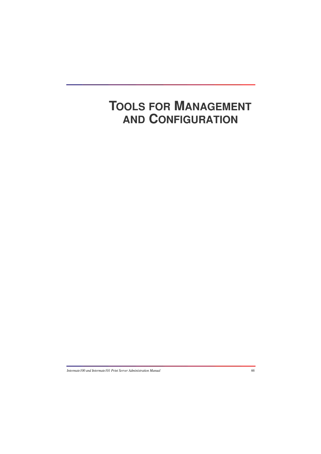 Intermate 100 manual Tools for Management Configuration 