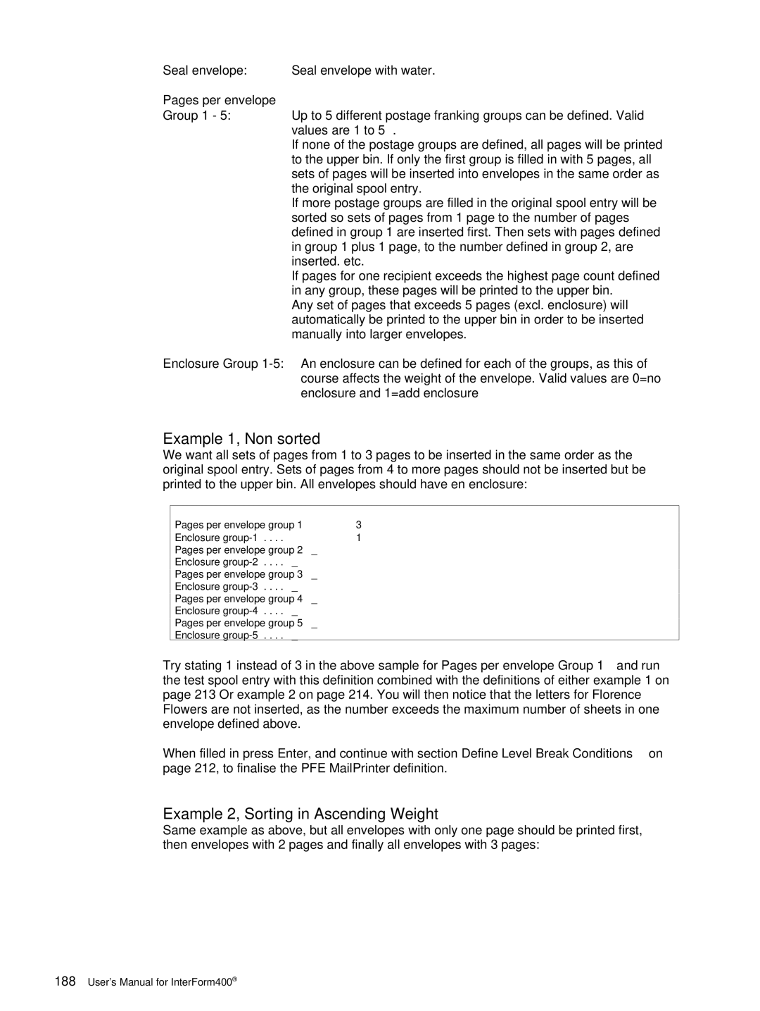 Intermate iSeries, i5, AS/400 manual Example 1, Non sorted 