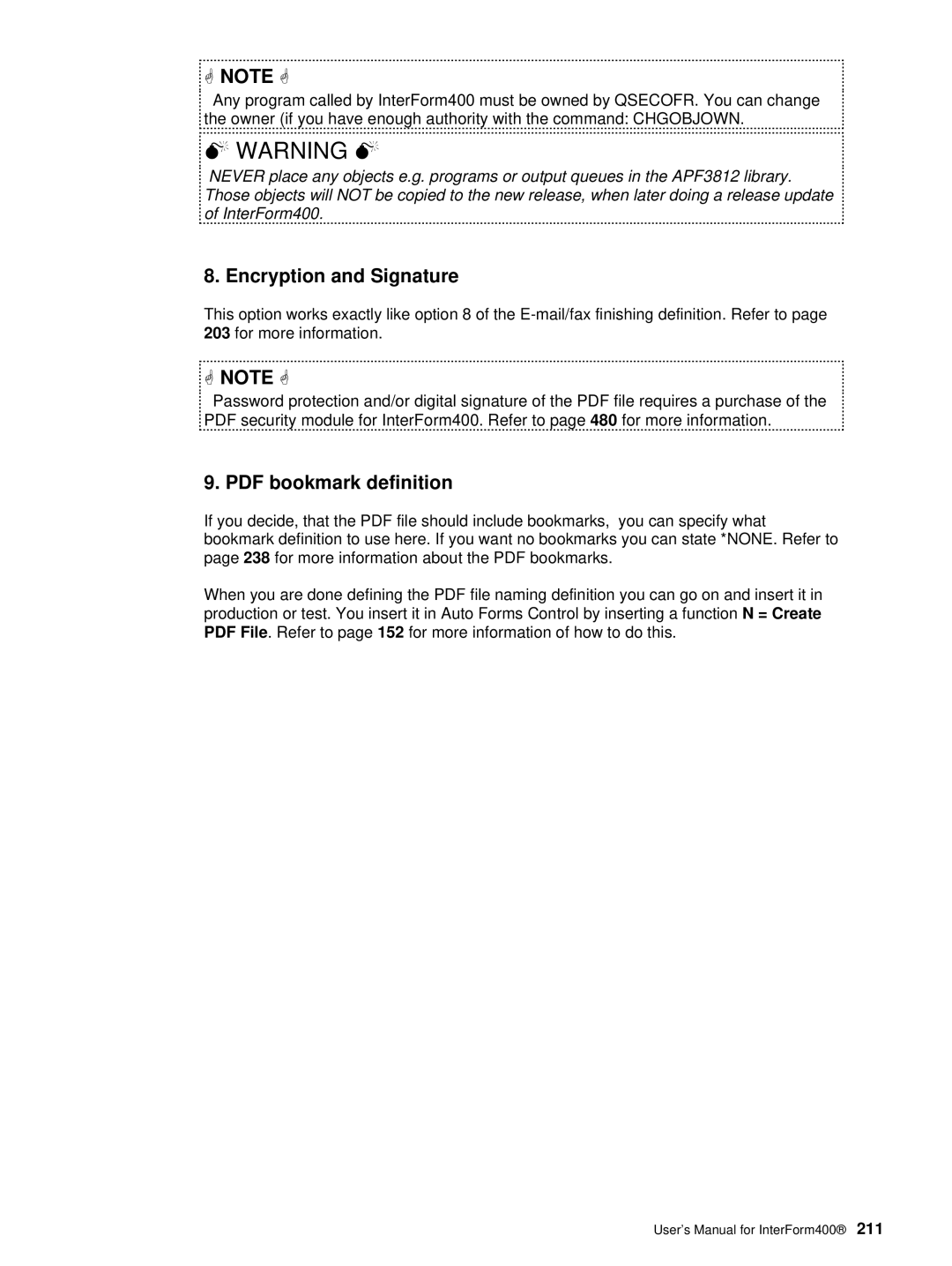 Intermate AS/400, i5, iSeries manual Encryption and Signature 