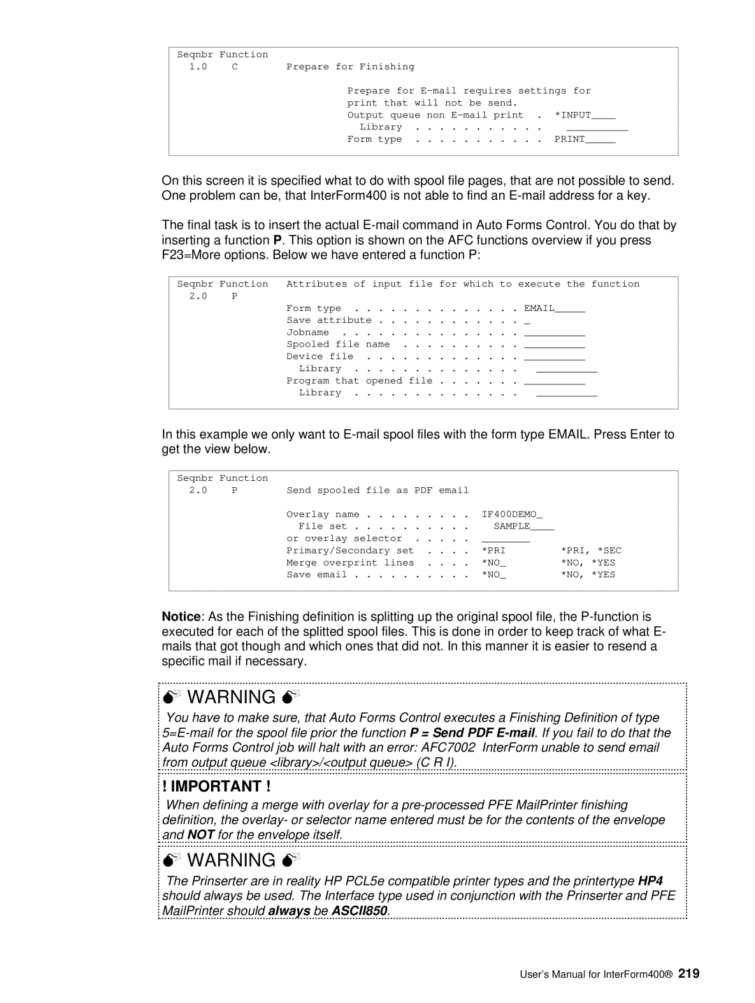 Intermate i5, AS/400, iSeries manual Save email 