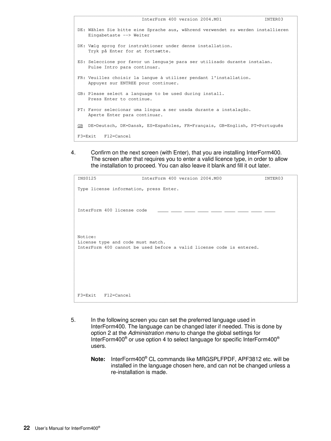 Intermate AS/400, i5, iSeries manual InterForm 400 version 2004.M01 