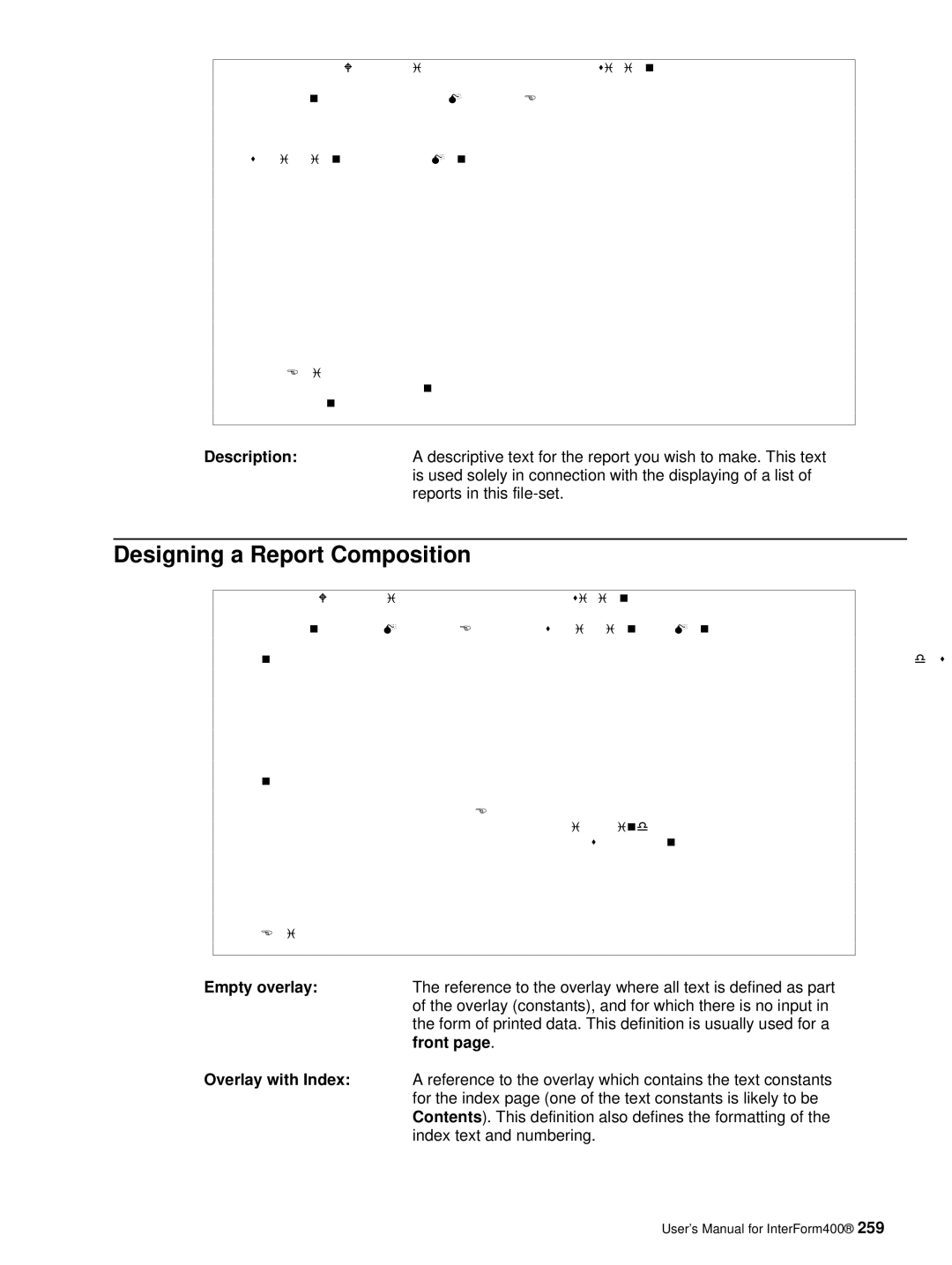 Intermate AS/400, i5 Designing a Report Composition, Descriptive text for the report you wish to make. This text, Monthrep 