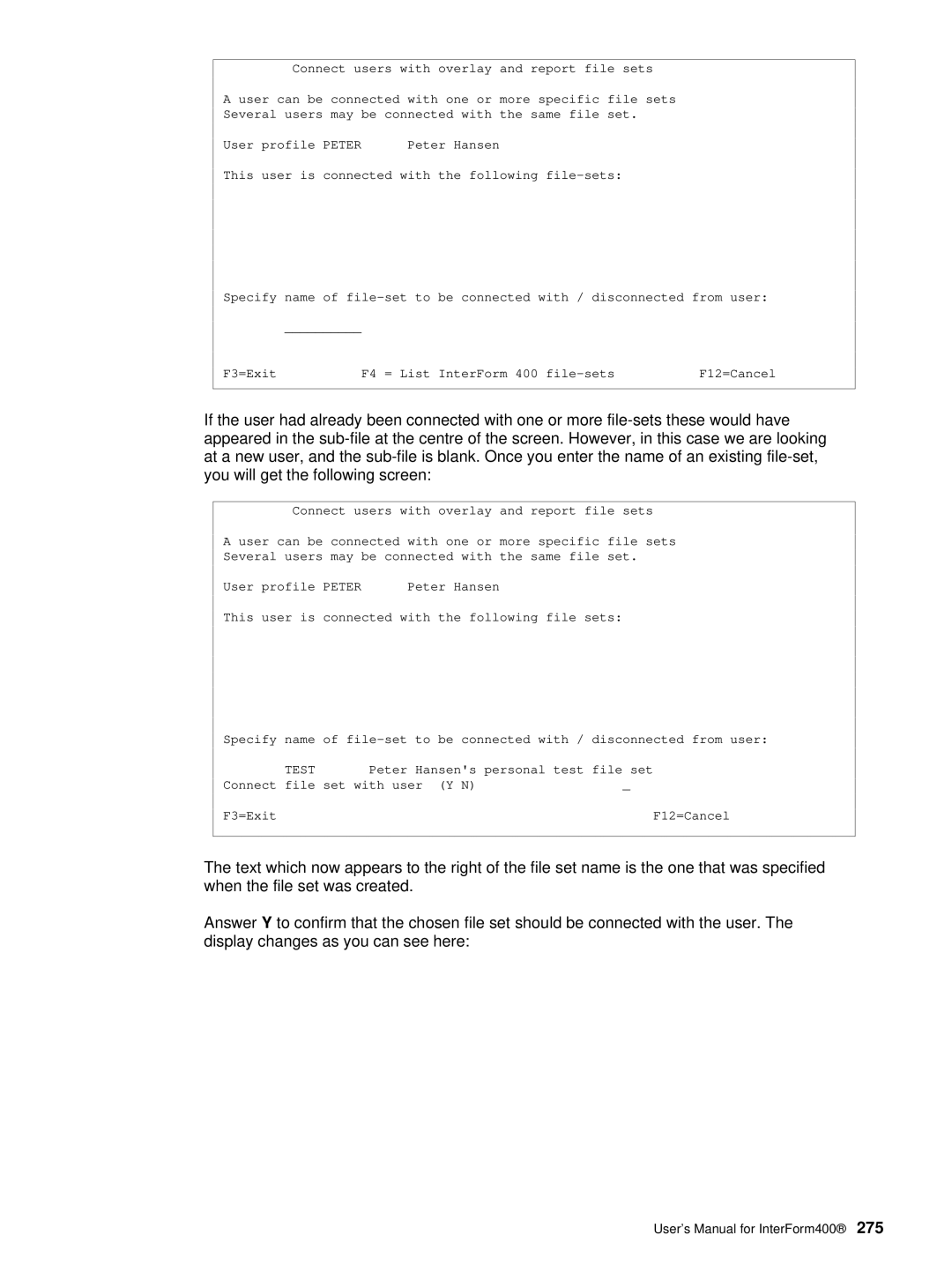 Intermate iSeries, i5, AS/400 manual User profile Peter 