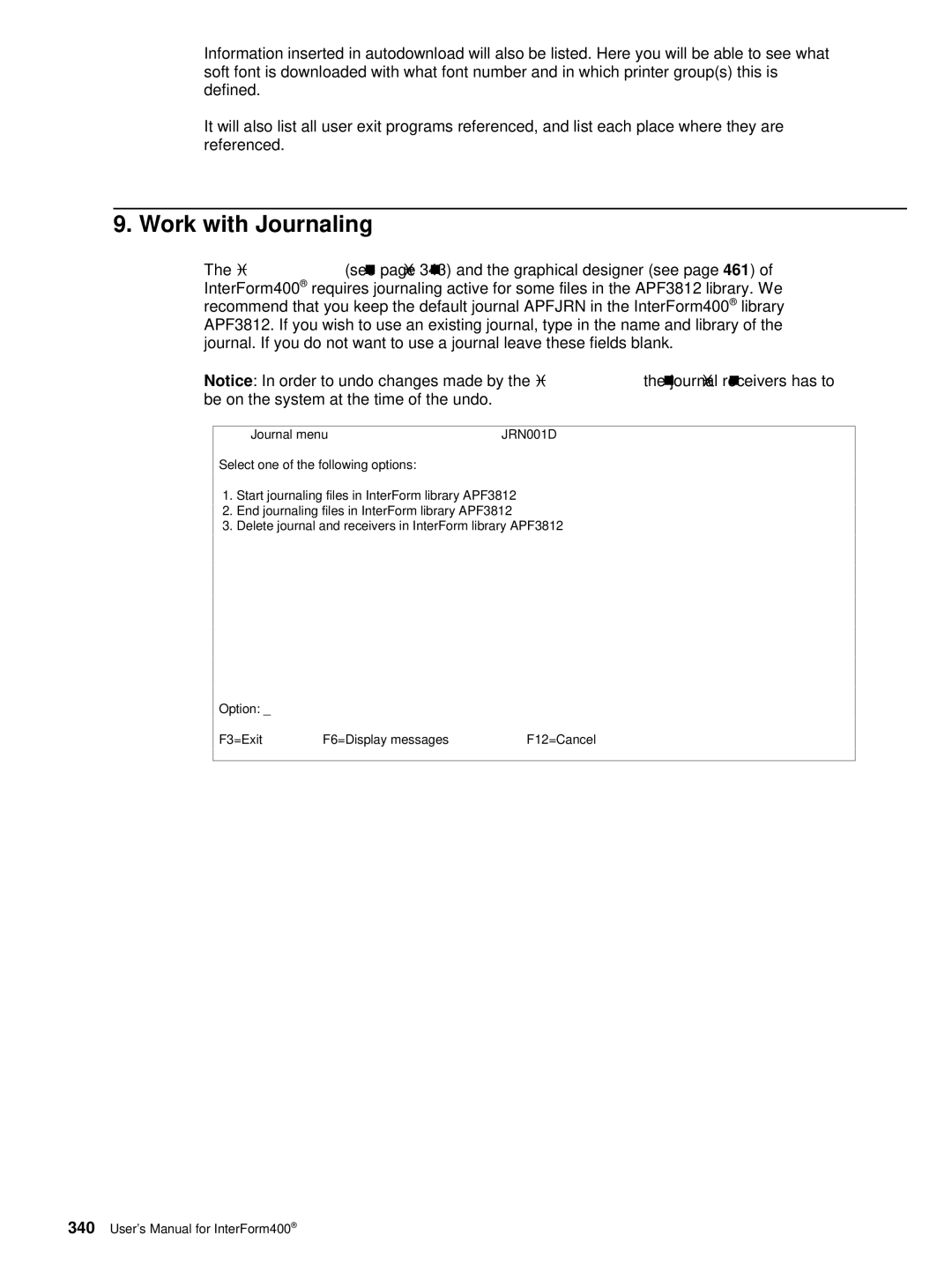 Intermate AS/400, i5, iSeries manual Work with Journaling 