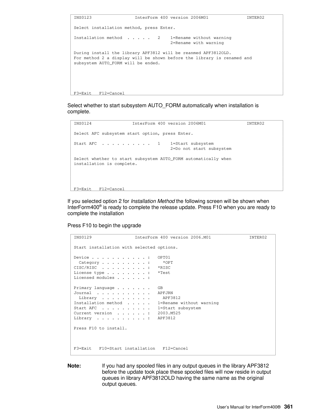 Intermate AS/400, i5, iSeries manual INS0123 InterForm Version 2006M01 