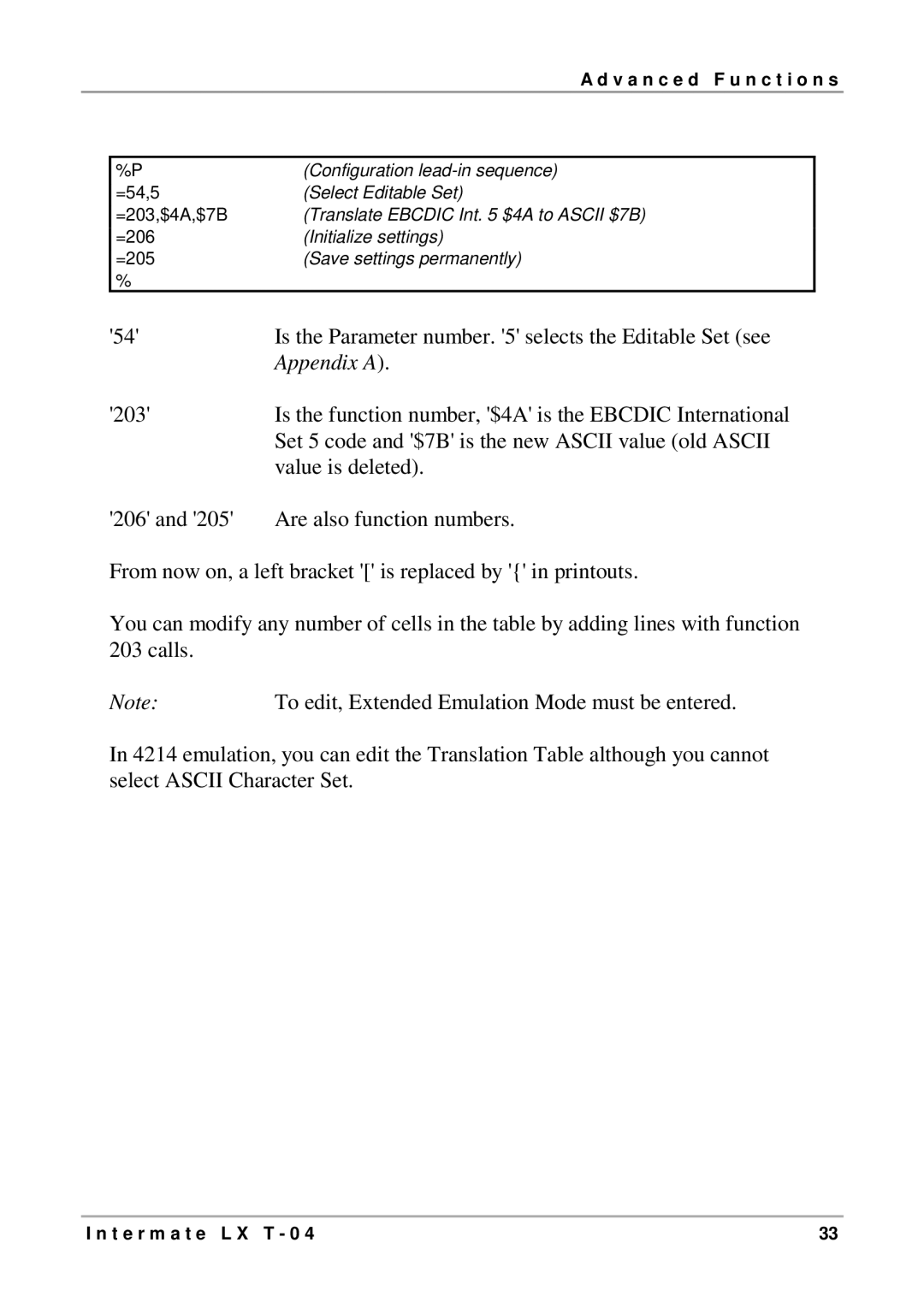 Intermate LX T-04 manual Appendix a 