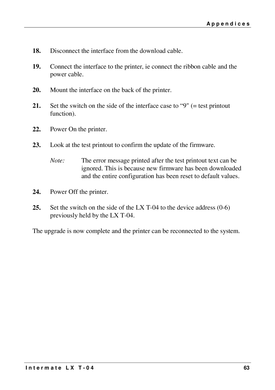 Intermate LX T-04 manual P e n d i c e s 