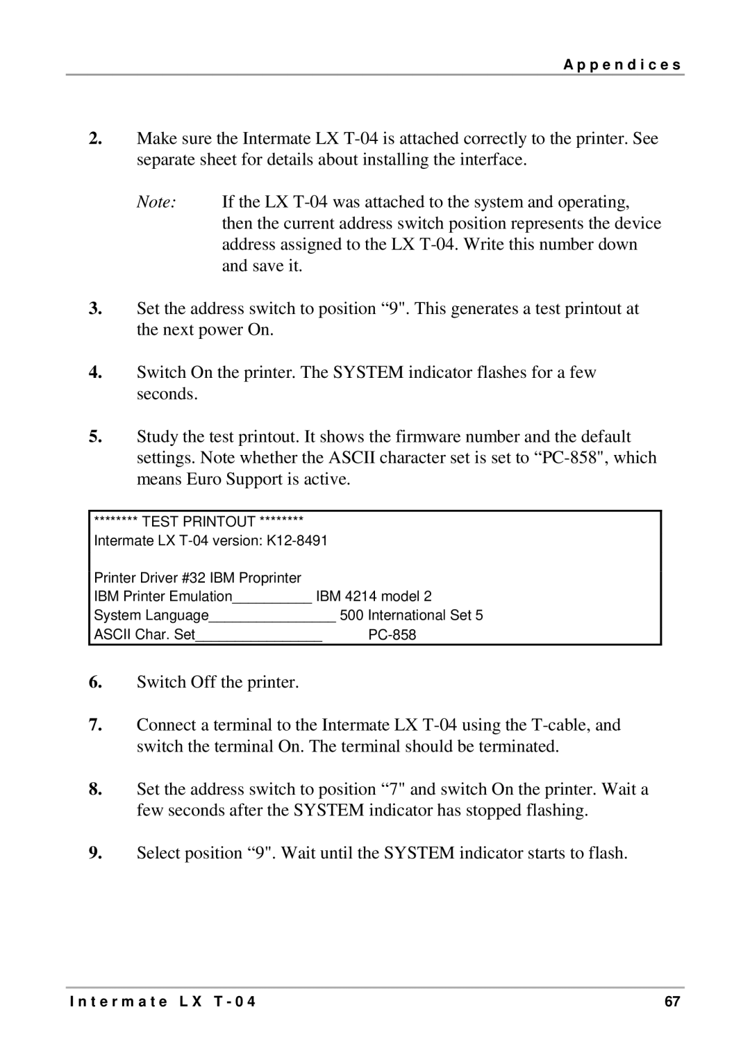 Intermate LX T-04 manual P e n d i c e s 