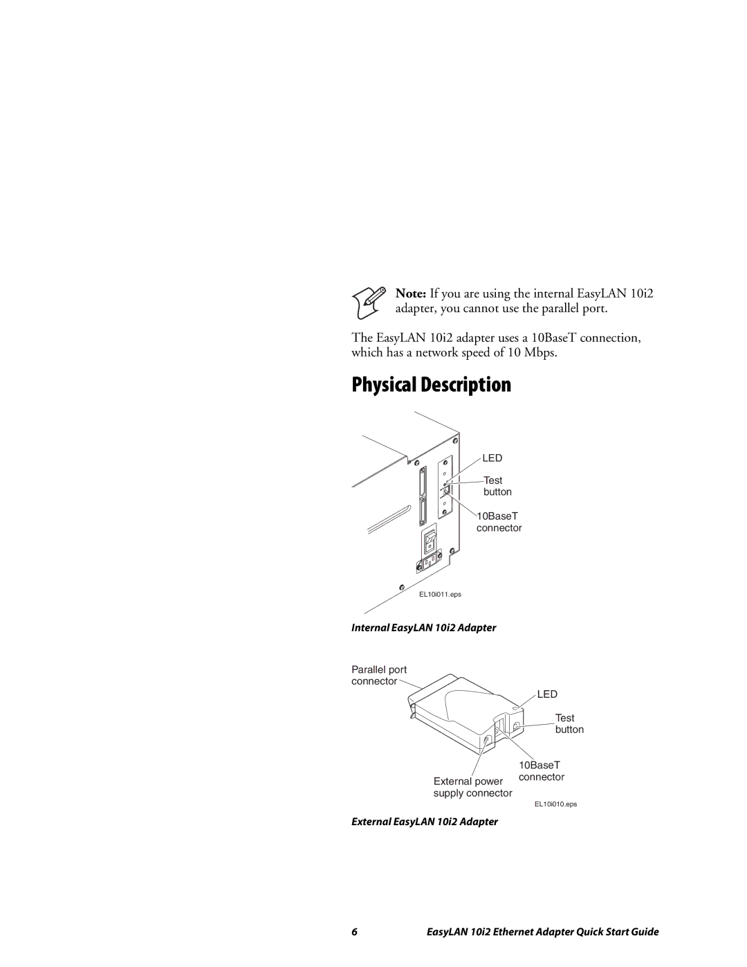 Intermec 10I2 quick start Physical Description 