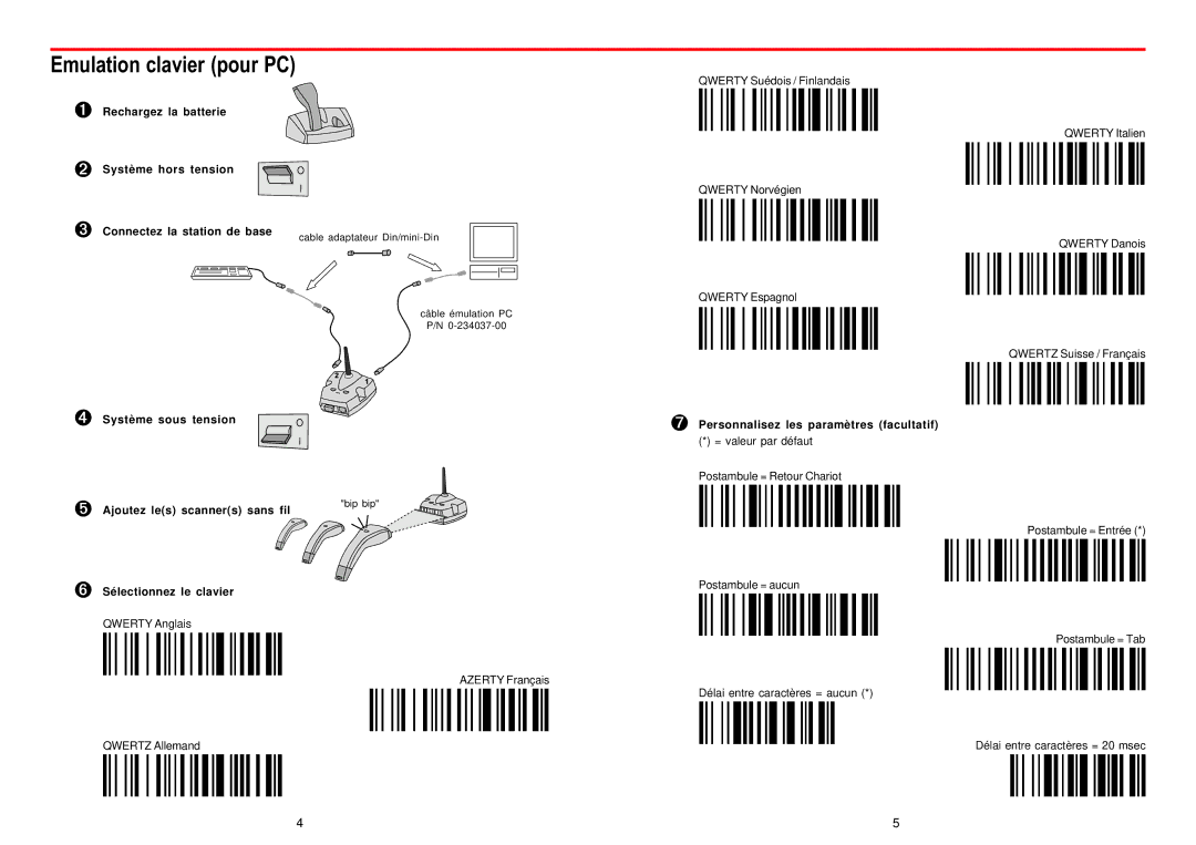 Intermec 3-235049-F1 Emulation clavier pour PC, ➐ Personnalisez les paramètres facultatif, Ajoutez les scanners sans fil 