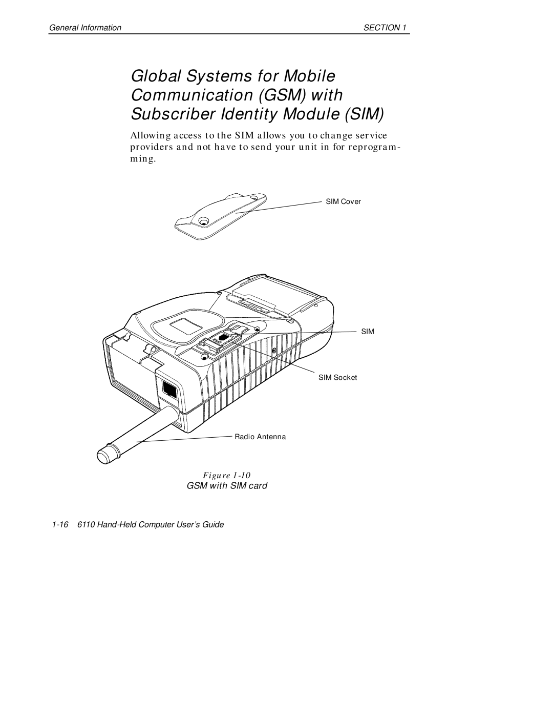 Intermec 6110 manual GSM with SIM card 