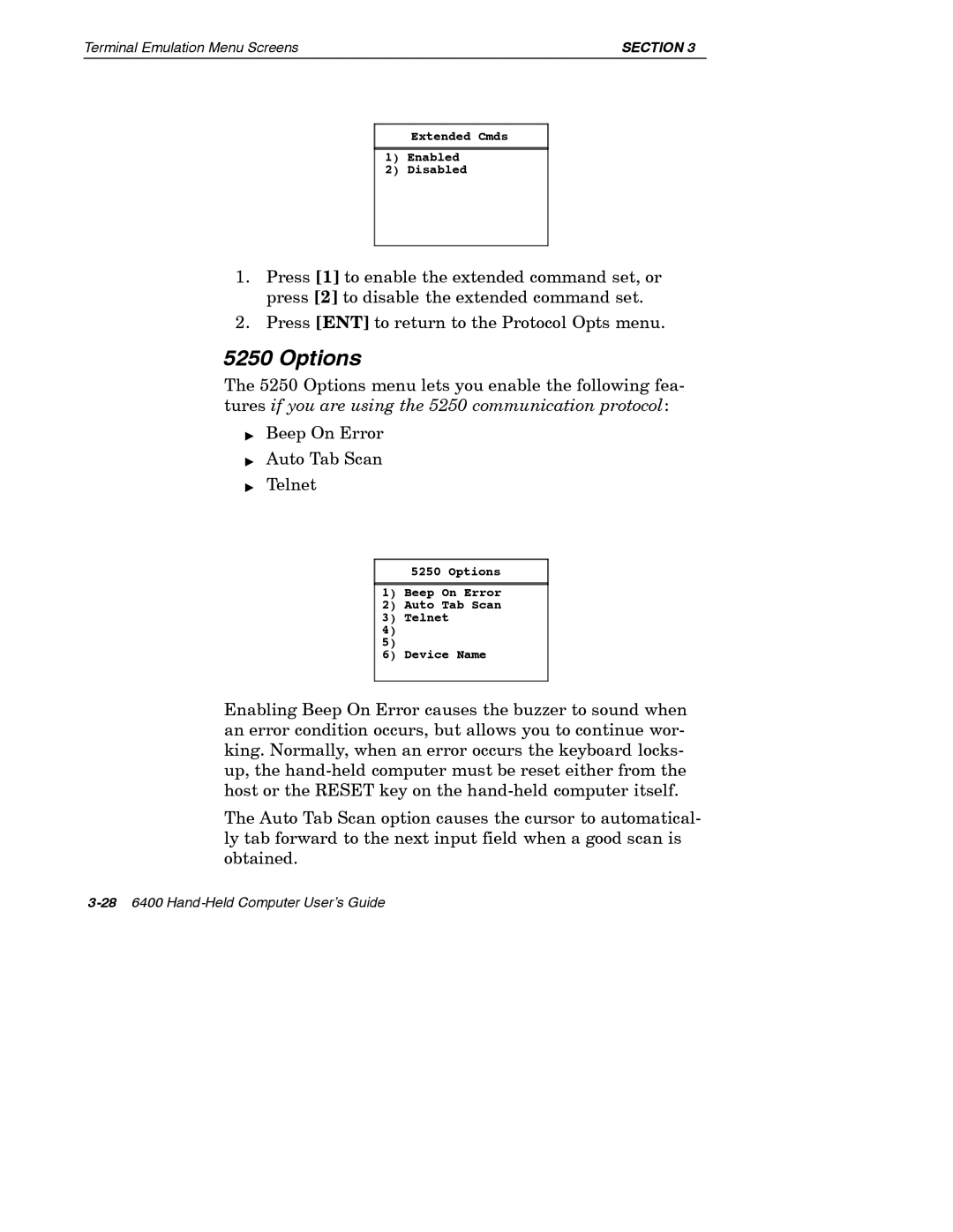 Intermec 6400 manual Options 