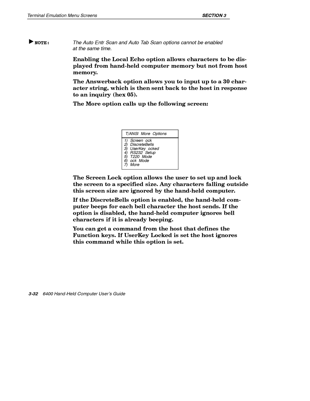 Intermec 6400 manual Section 