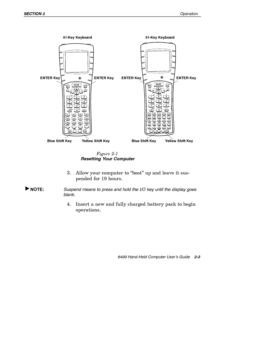 Intermec 6400 manual Resetting Your Computer 