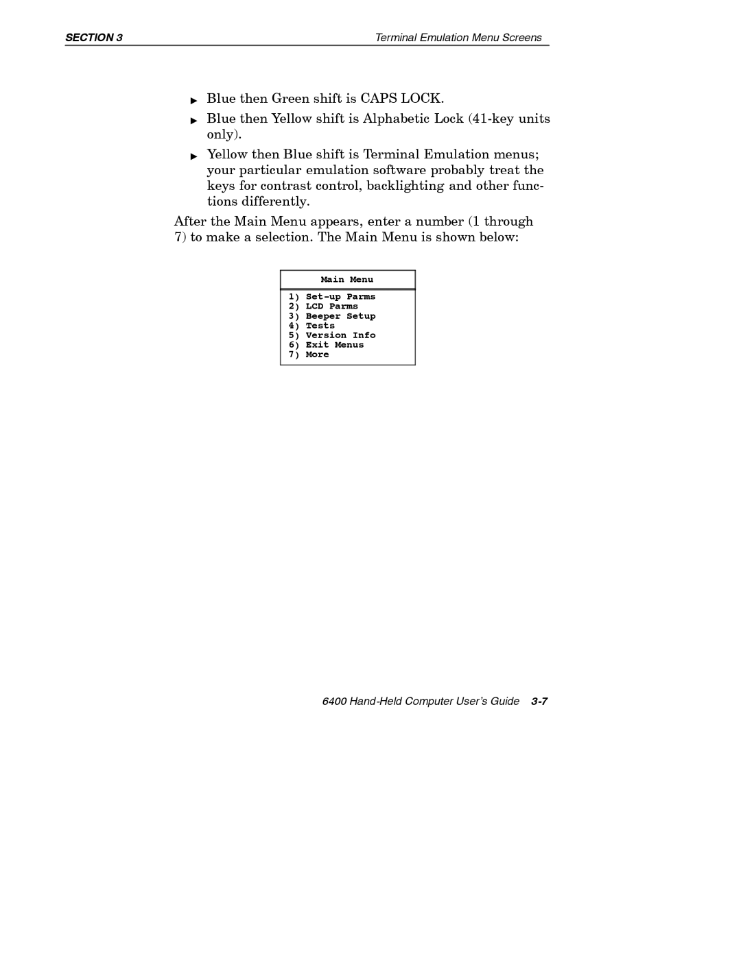 Intermec 6400 manual Section 