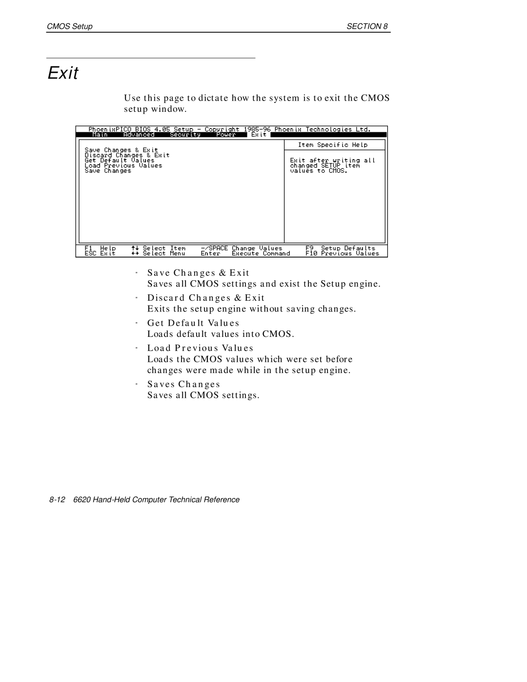 Intermec 6620 manual Exit 