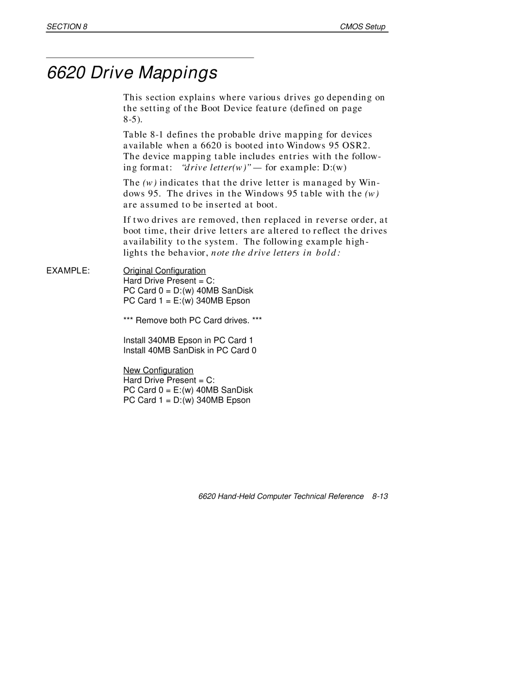 Intermec 6620 manual Drive Mappings 