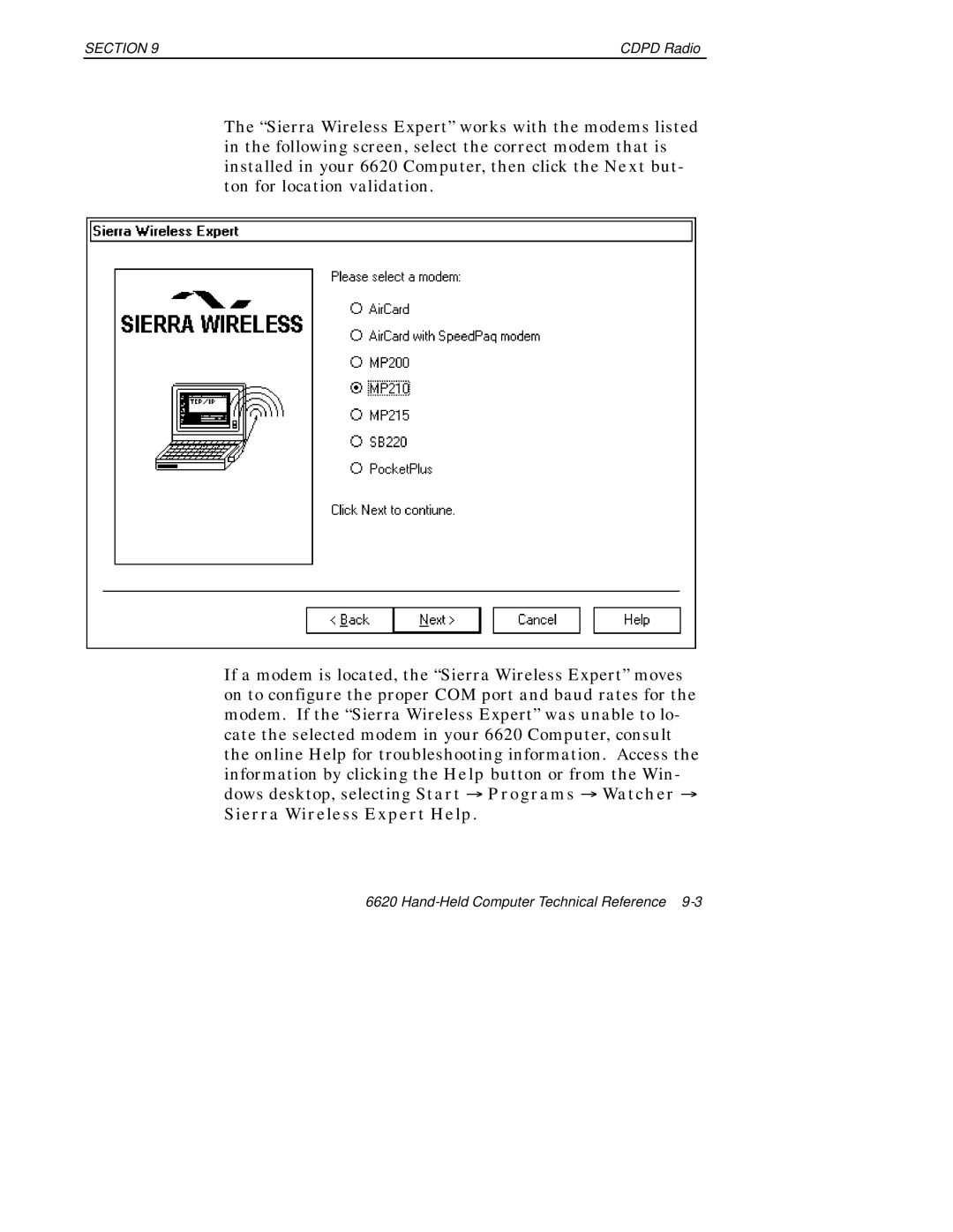 Intermec 6620 manual Cdpd Radio 