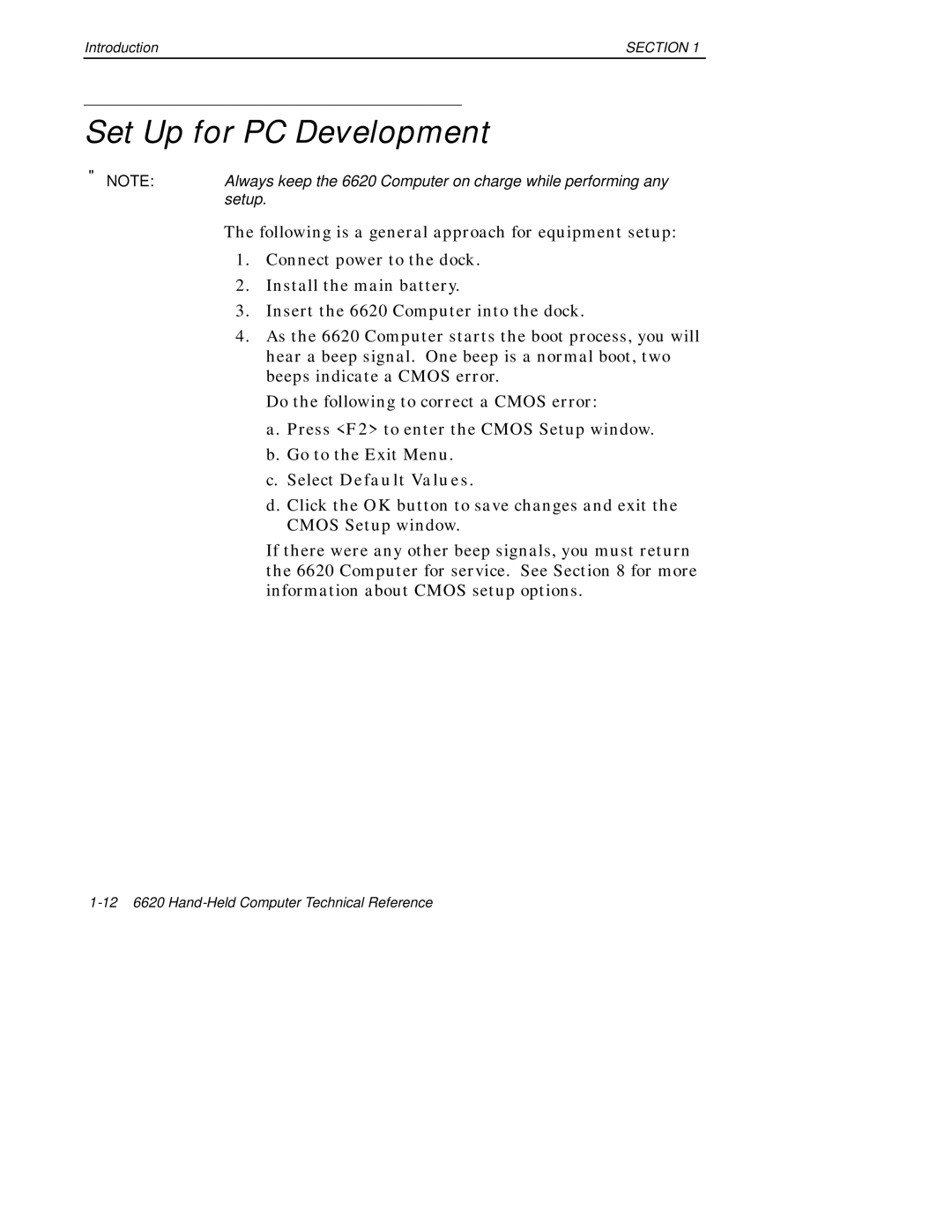 Intermec 6620 manual Set Up for PC Development, Select Default Values 