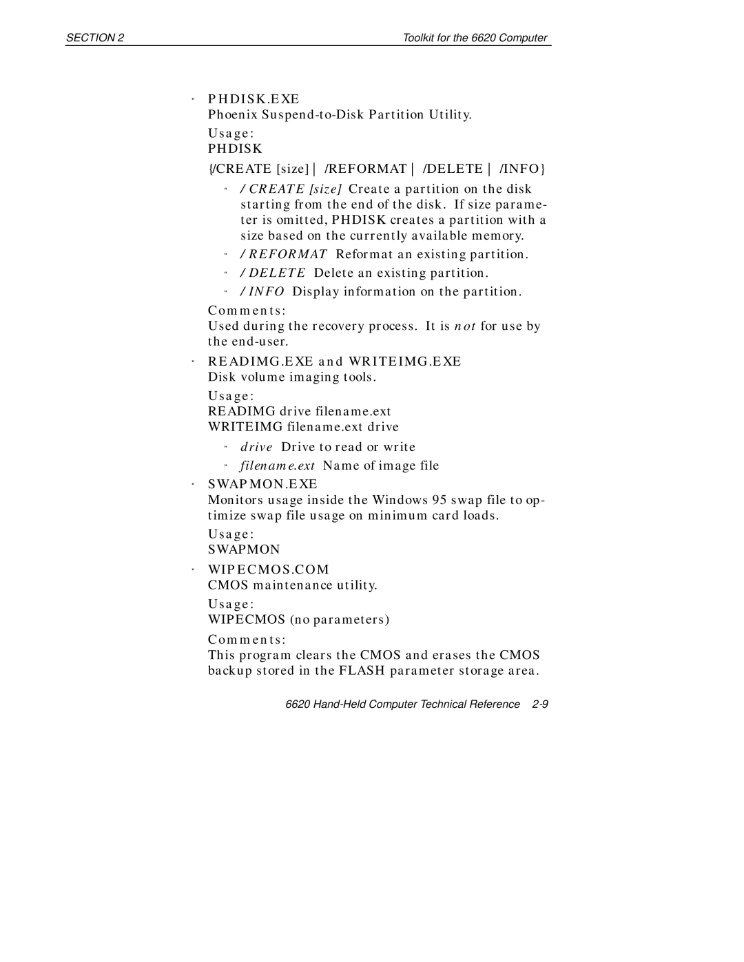 Intermec 6620 manual Phdisk.Exe 