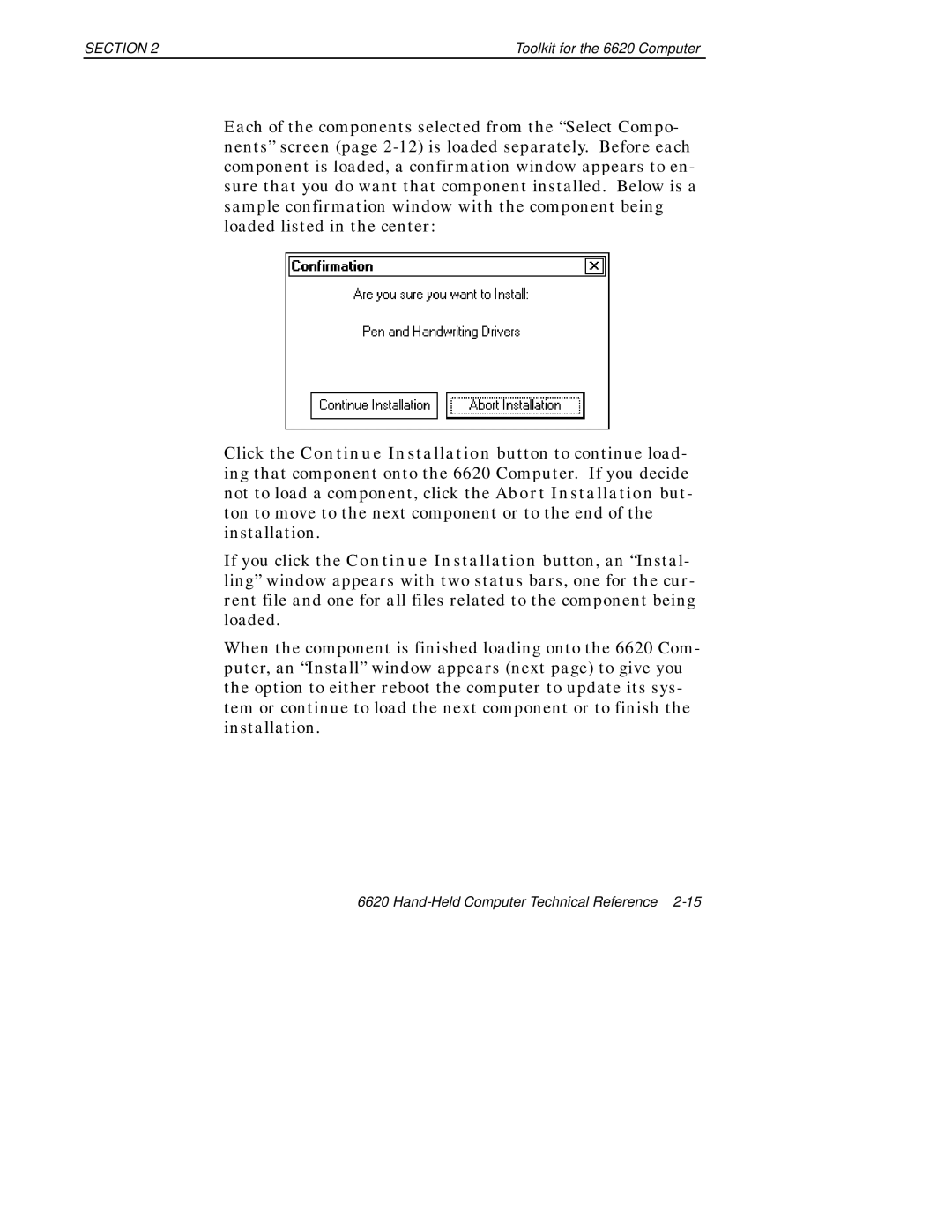 Intermec 6620 manual Section 