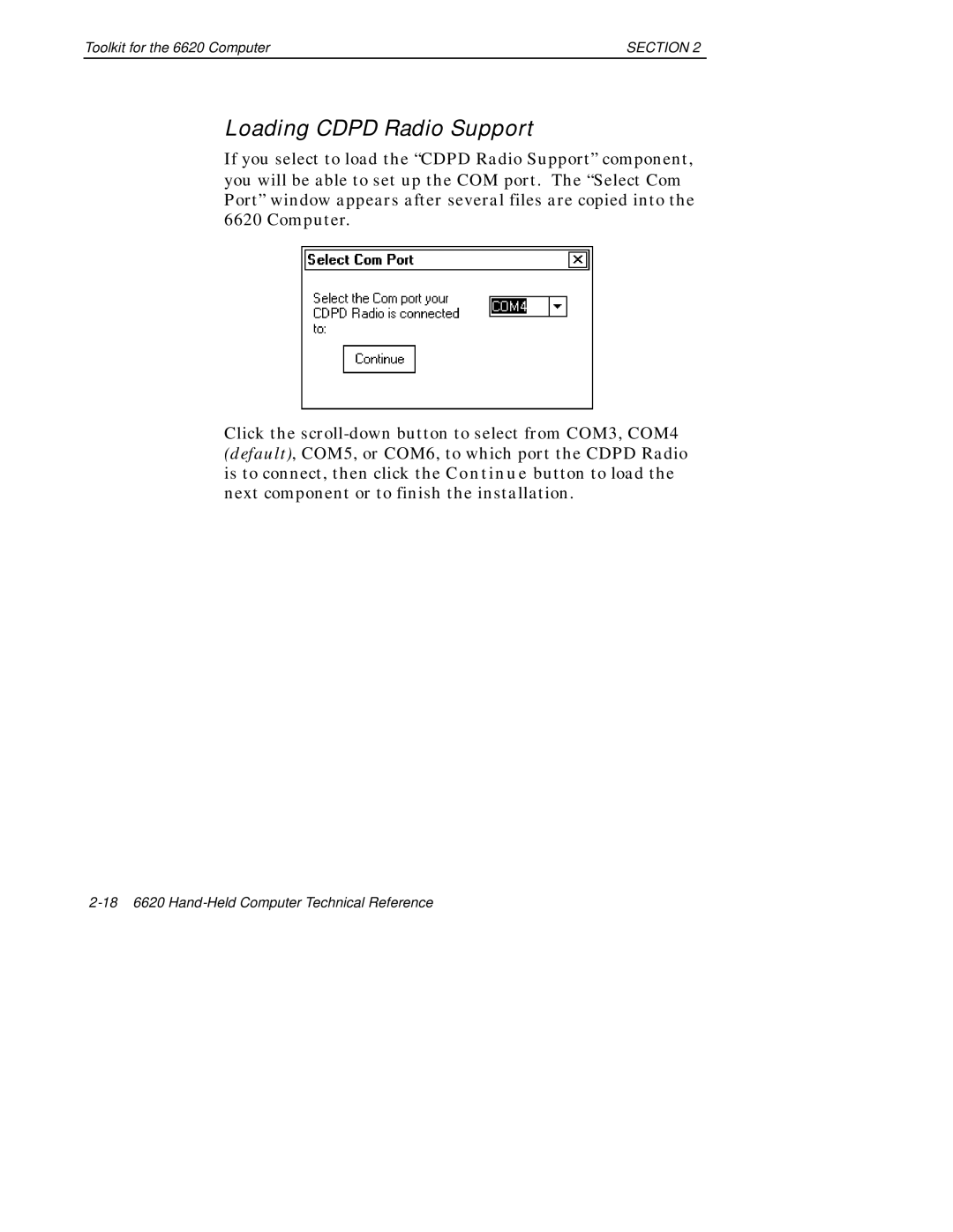 Intermec 6620 manual Loading Cdpd Radio Support 