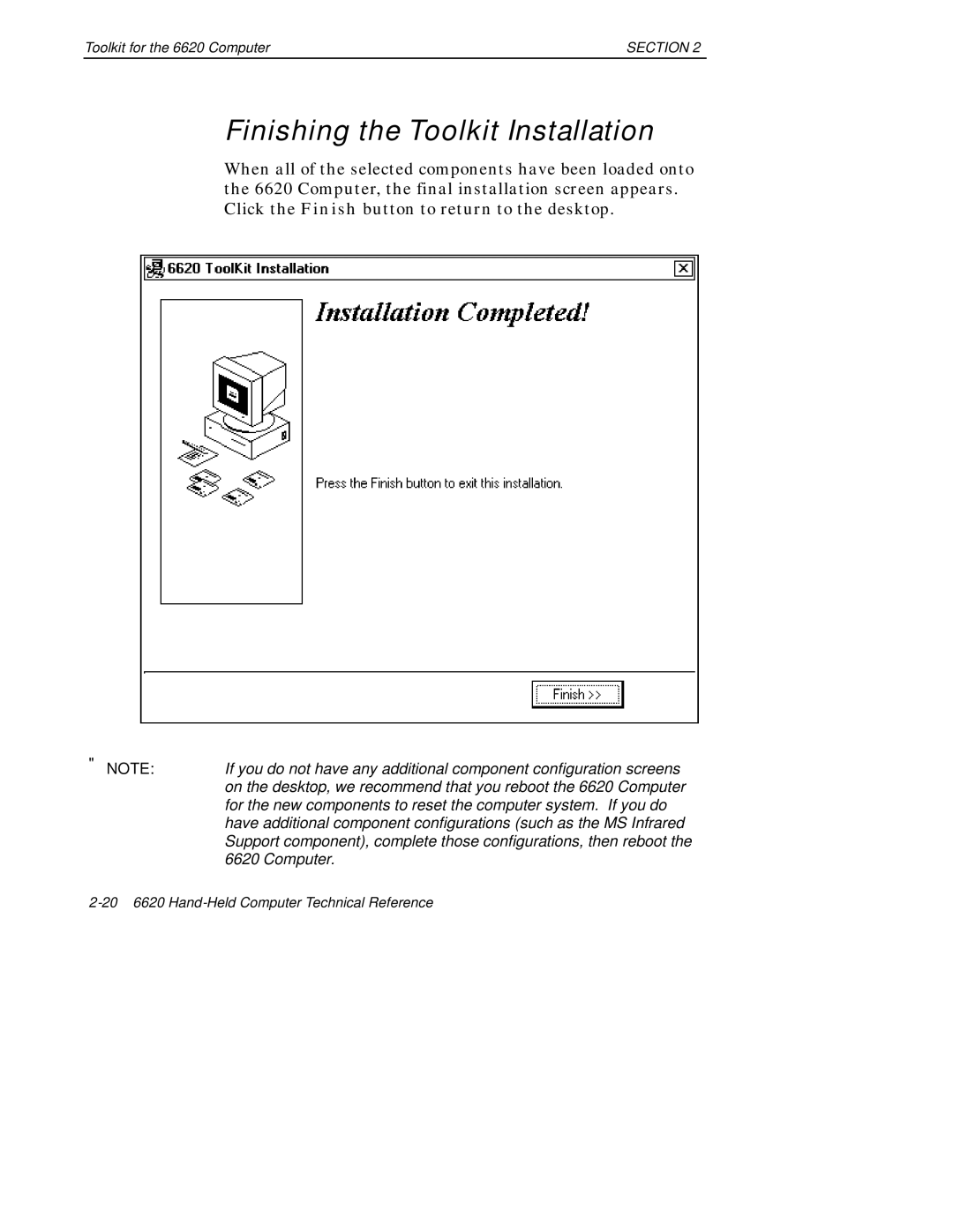 Intermec 6620 manual Finishing the Toolkit Installation 