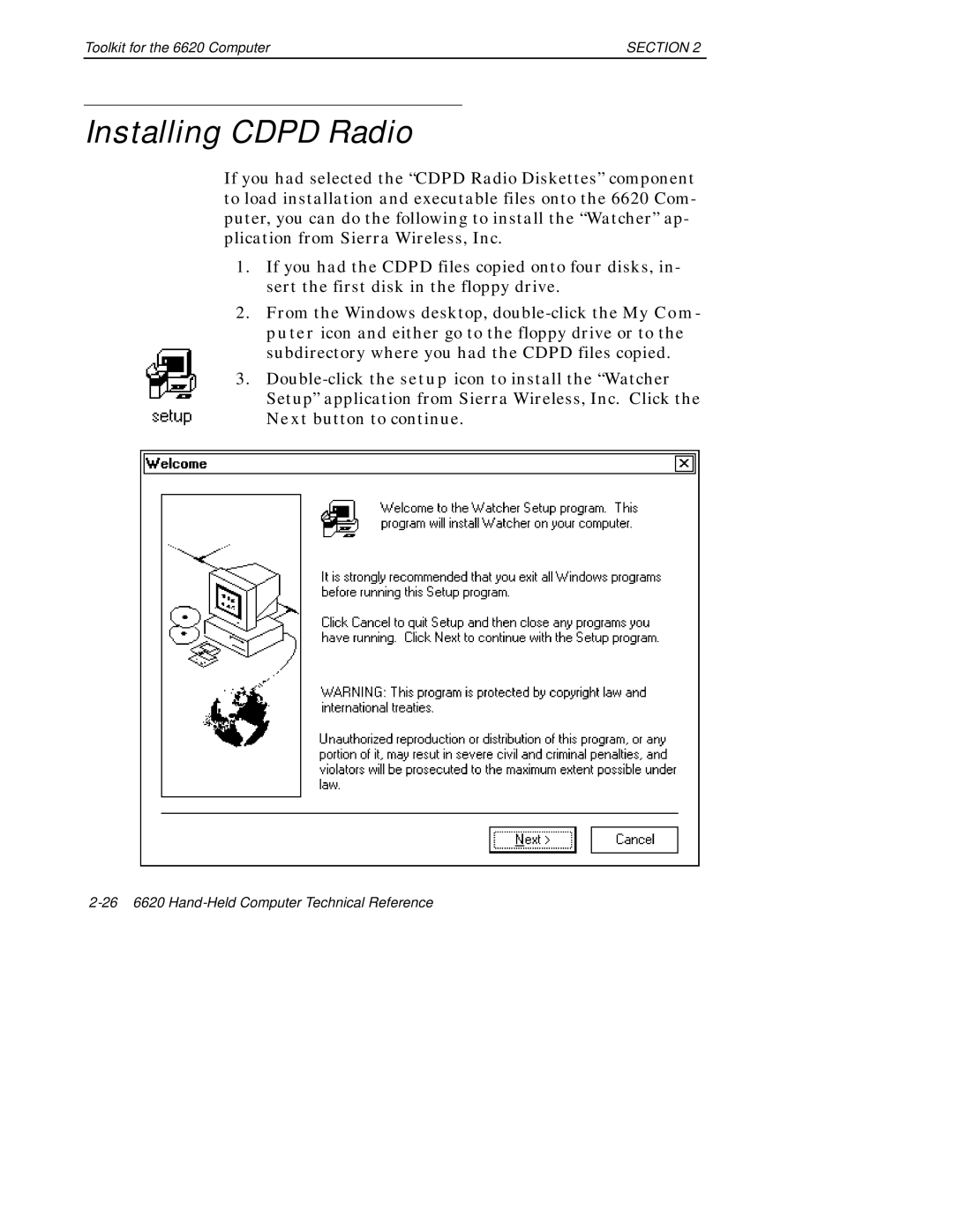 Intermec 6620 manual Installing Cdpd Radio 