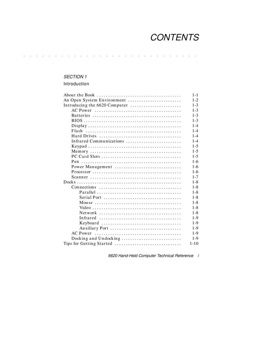 Intermec 6620 manual Contents 