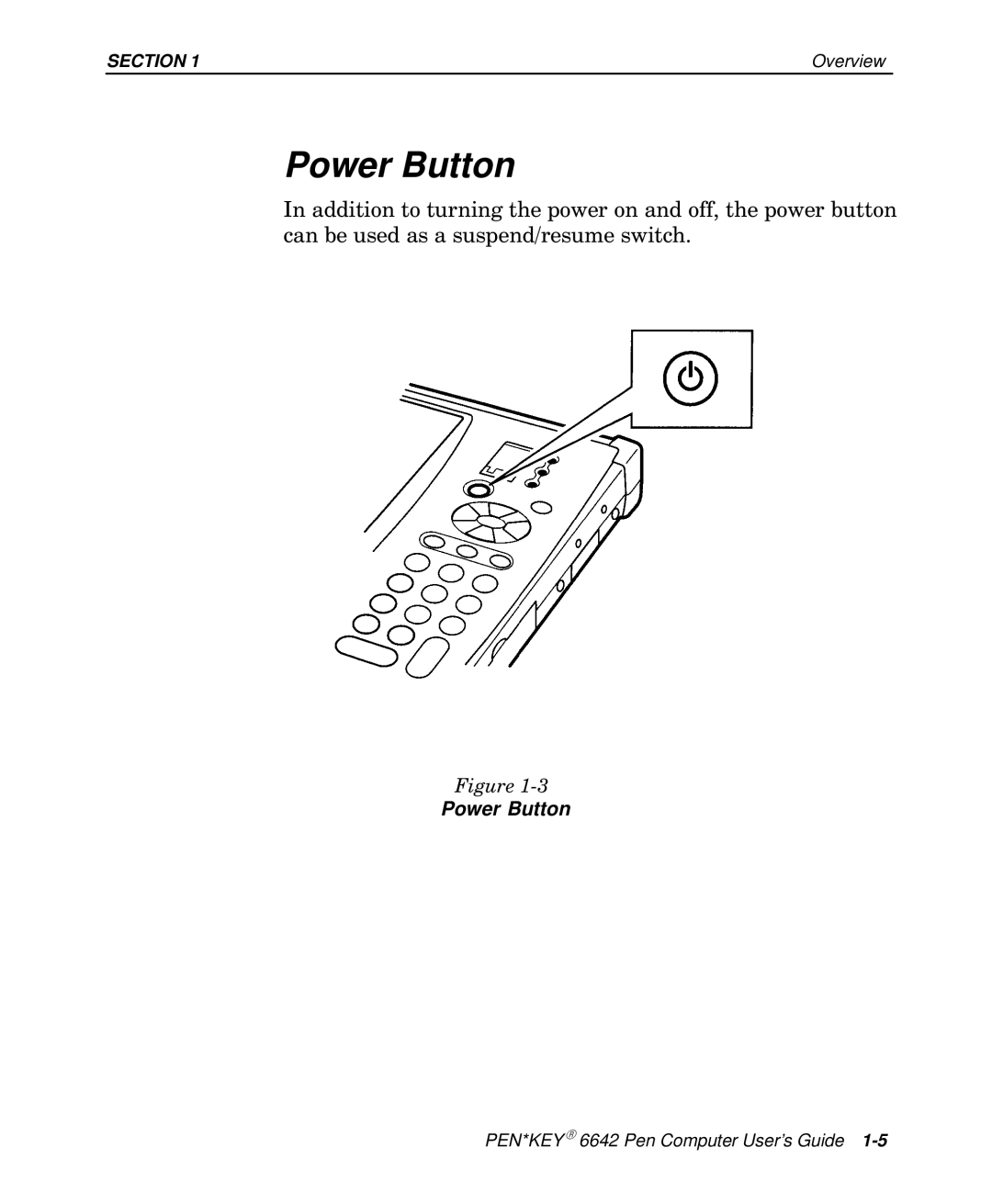 Intermec 6642 manual Power Button 