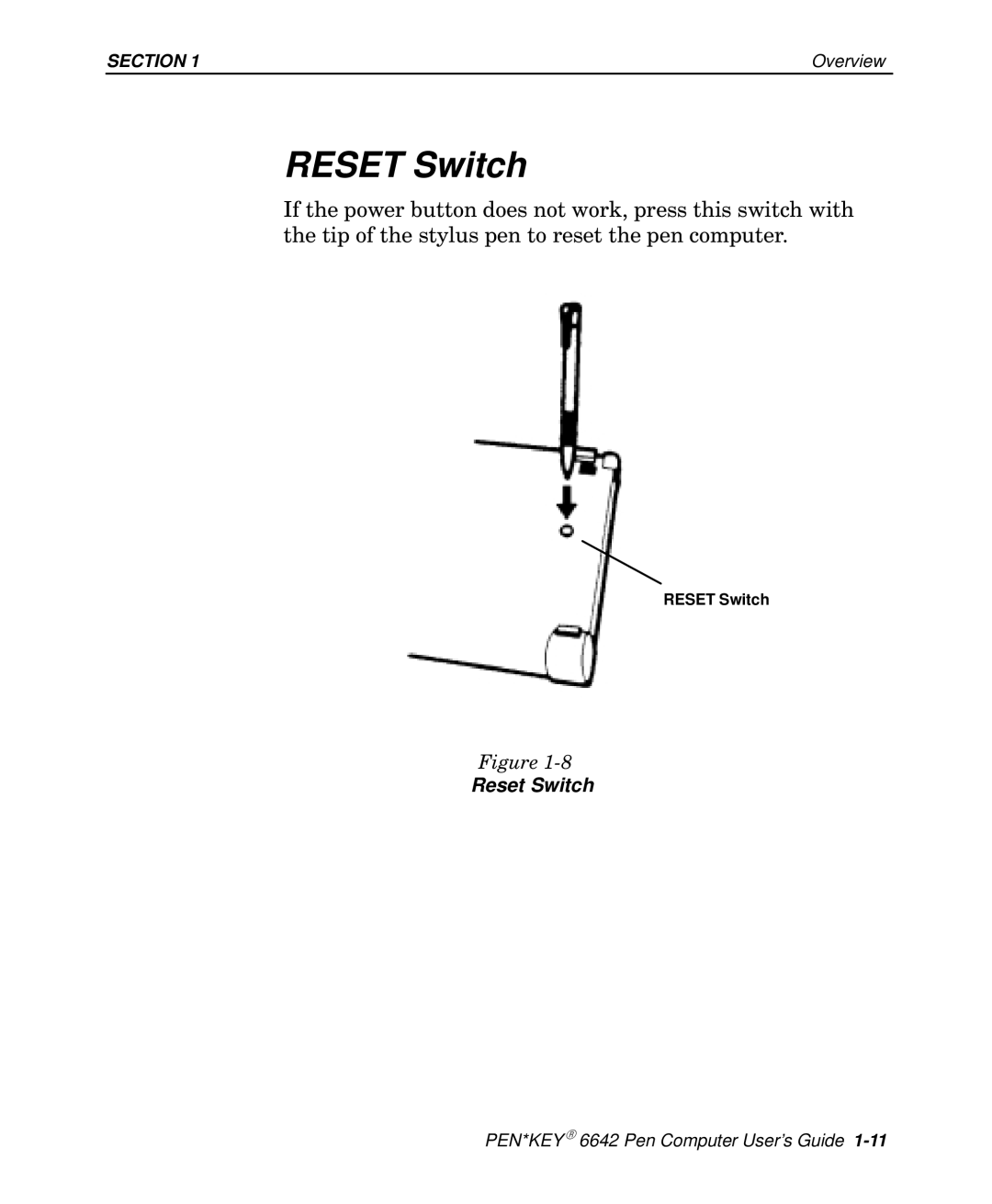 Intermec 6642 manual Reset Switch 