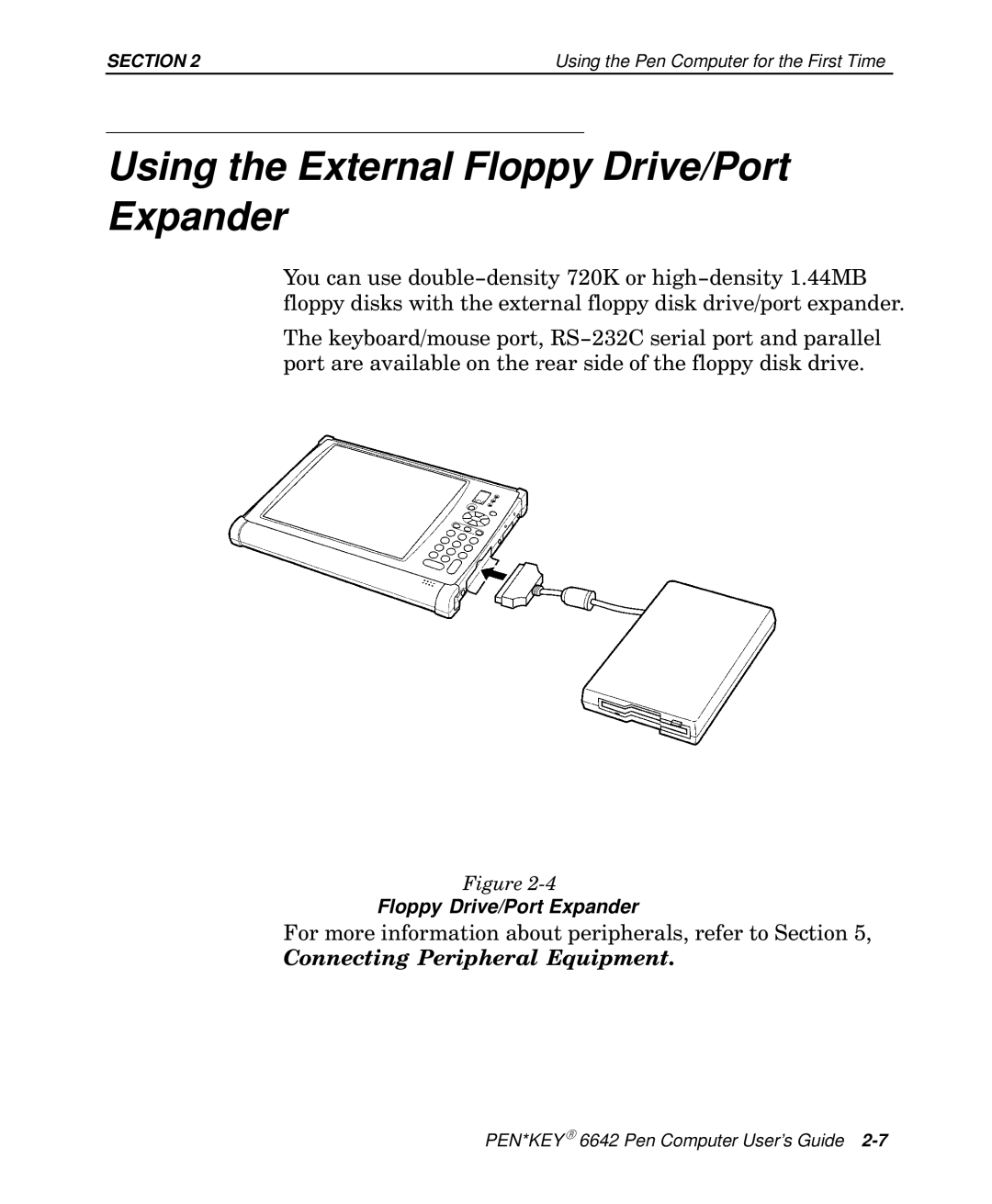 Intermec 6642 manual Using the External Floppy Drive/Port Expander 