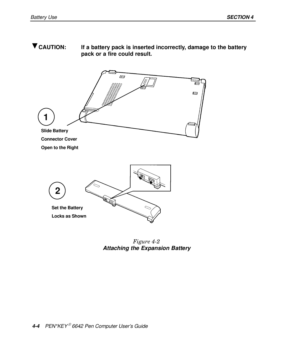 Intermec 6642 manual Attaching the Expansion Battery 