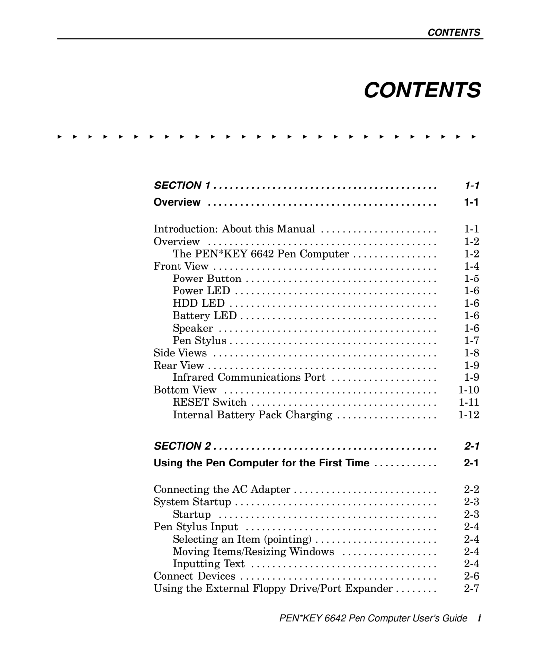 Intermec 6642 manual Contents 