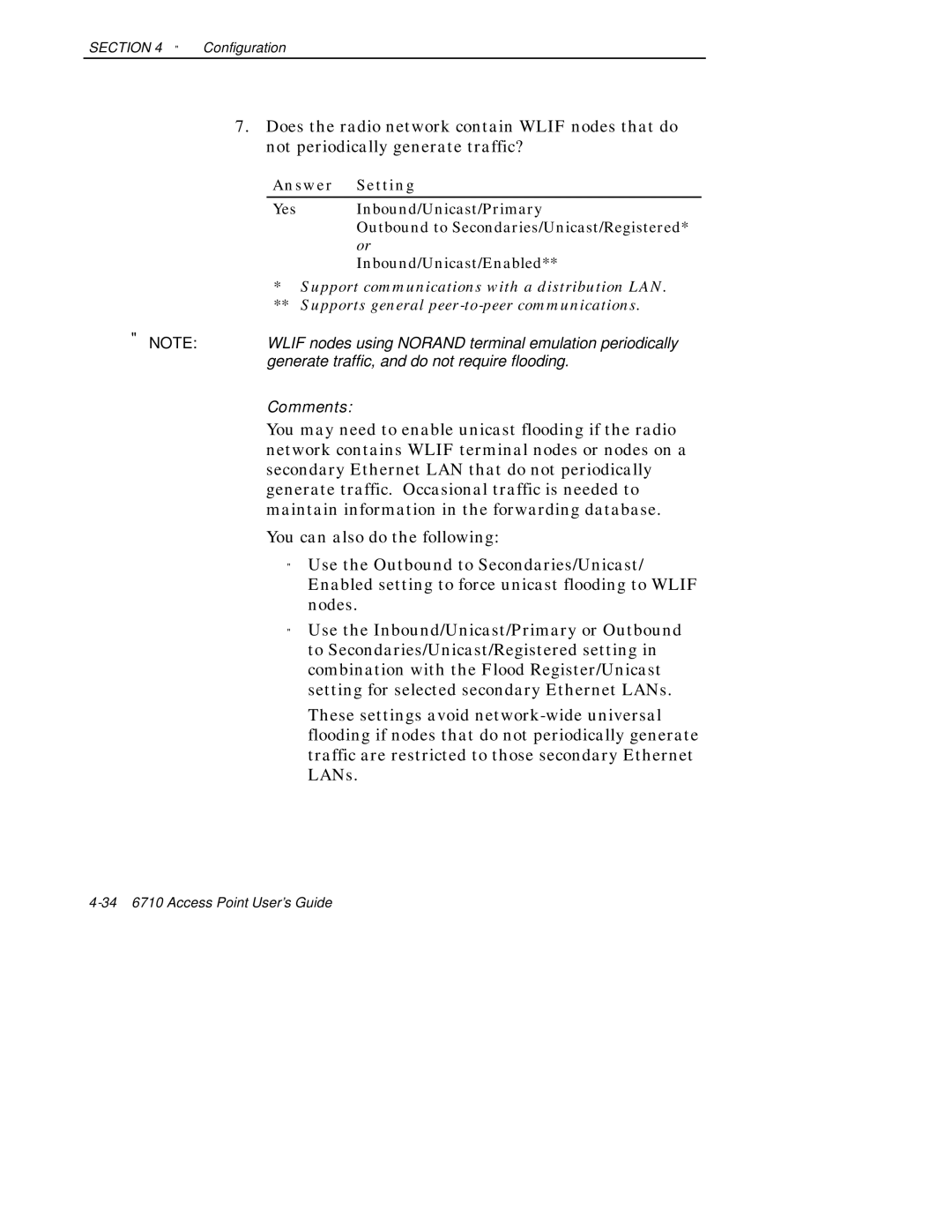 Intermec 6710 manual Answer Setting 