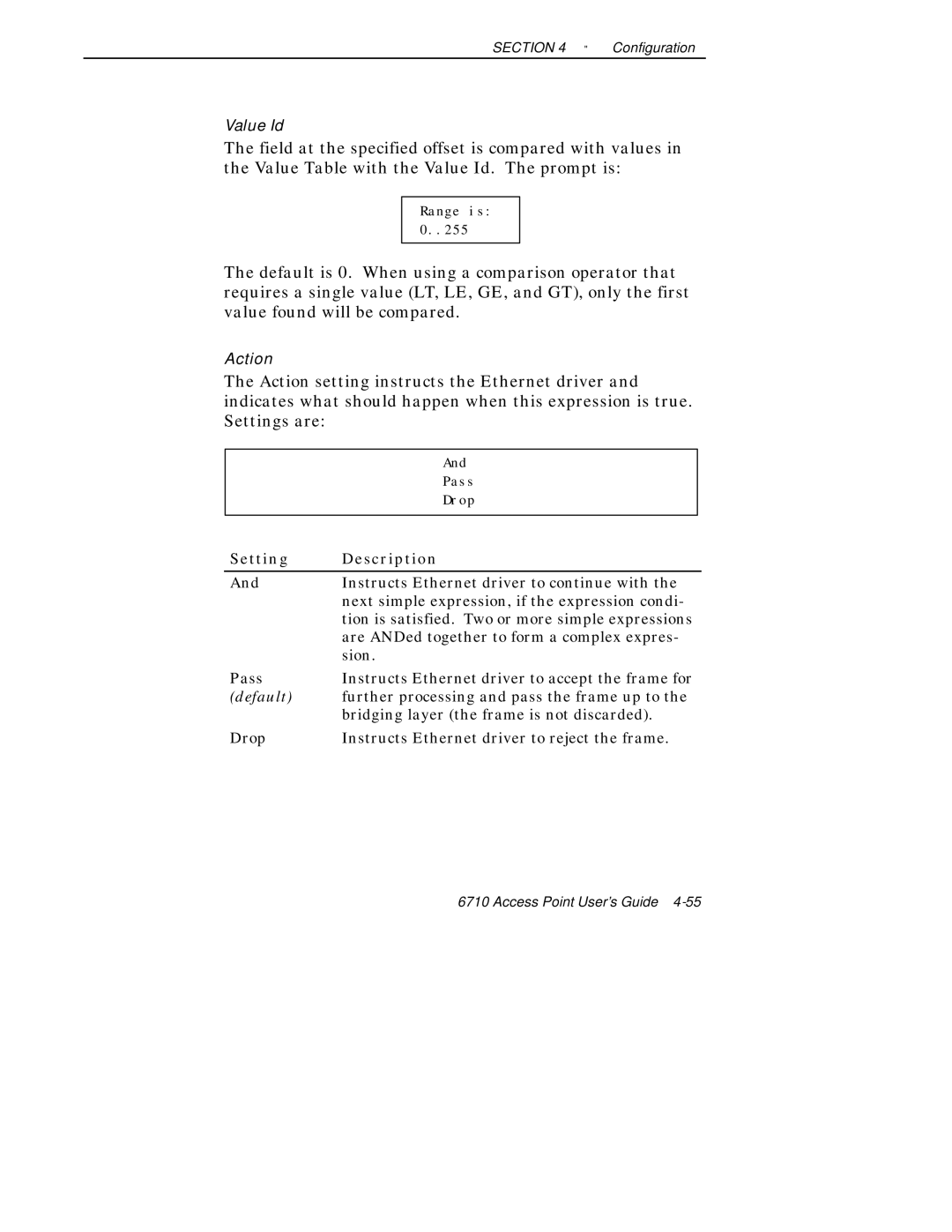 Intermec 6710 manual Value Id 