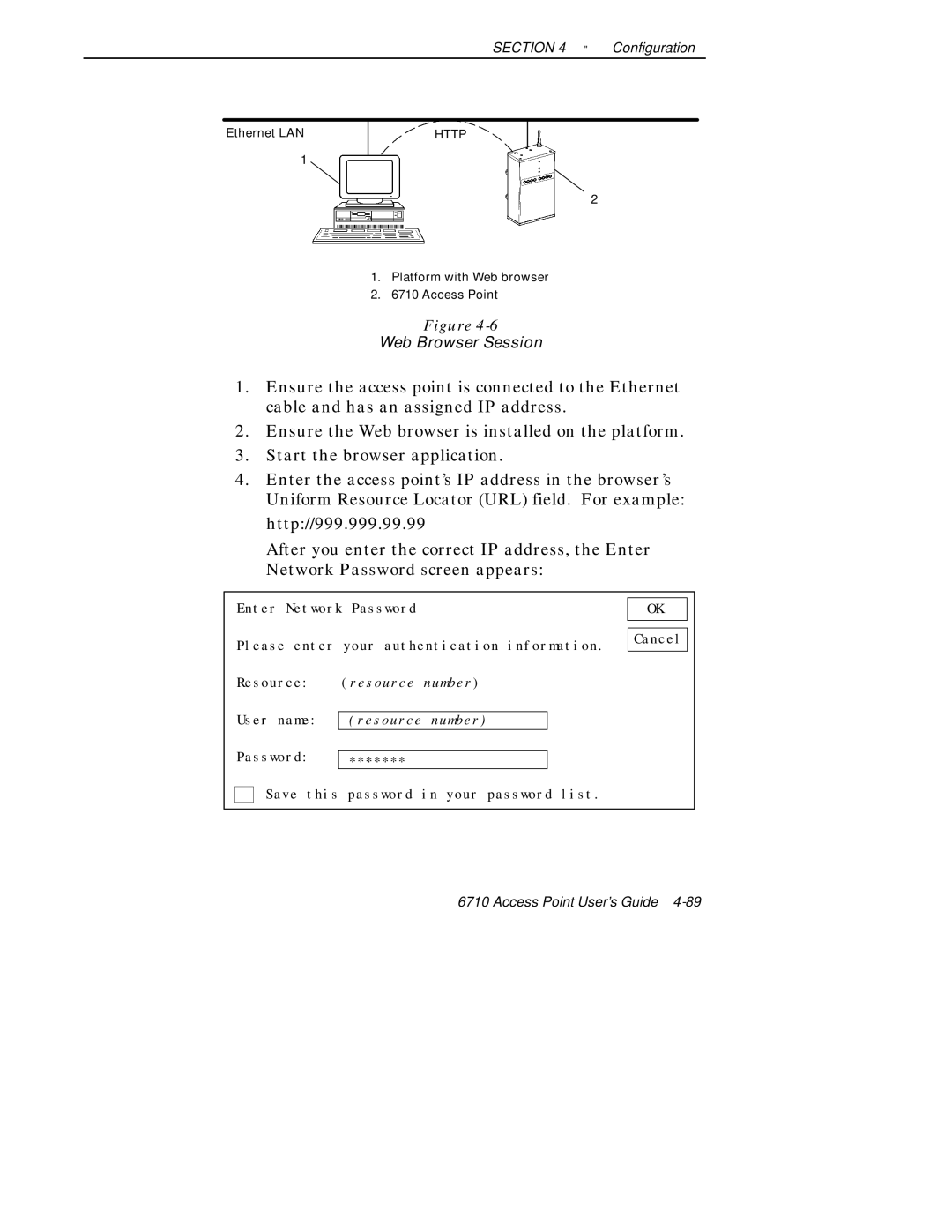 Intermec 6710 manual Web Browser Session 