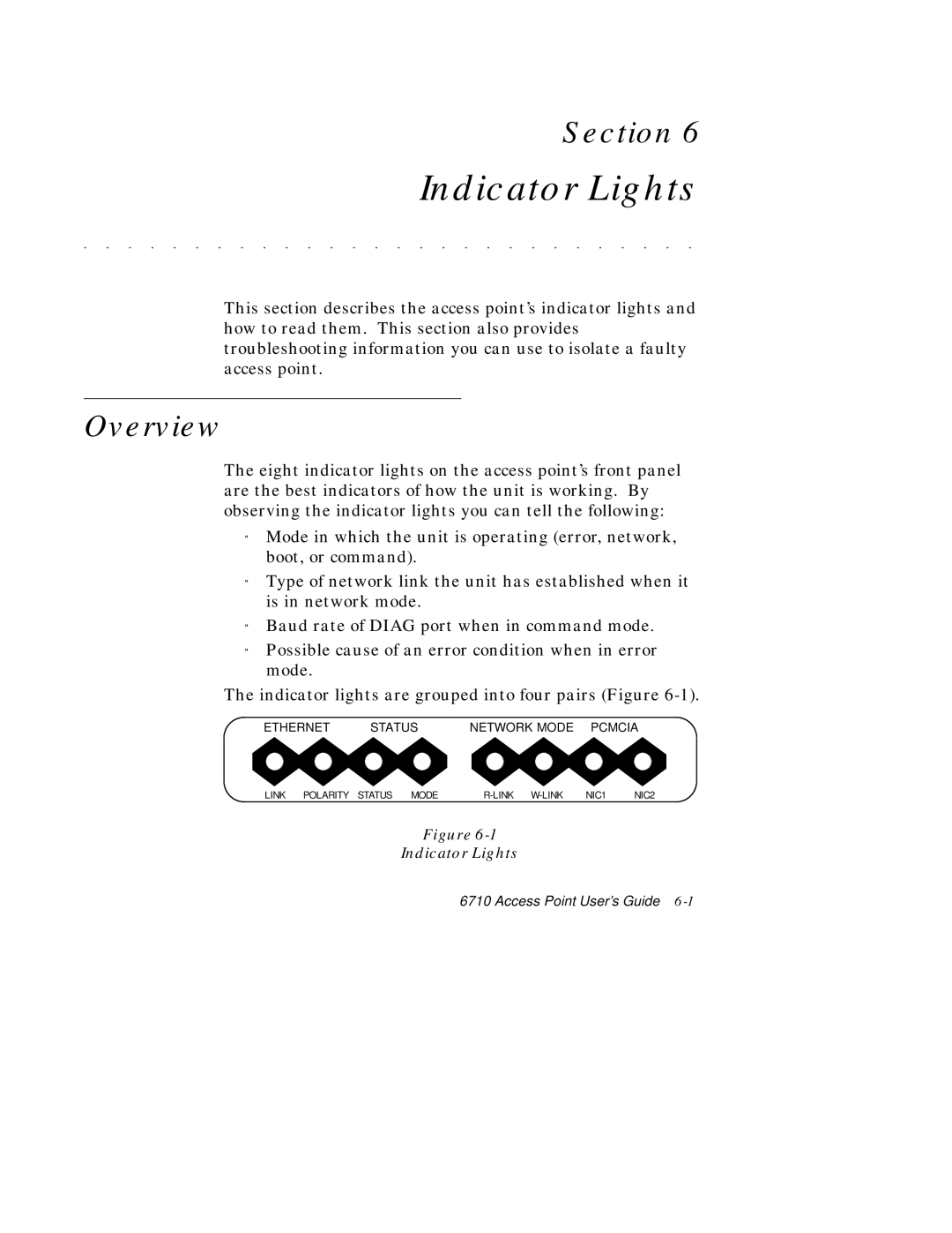 Intermec 6710 manual Indicator Lights, Overview 