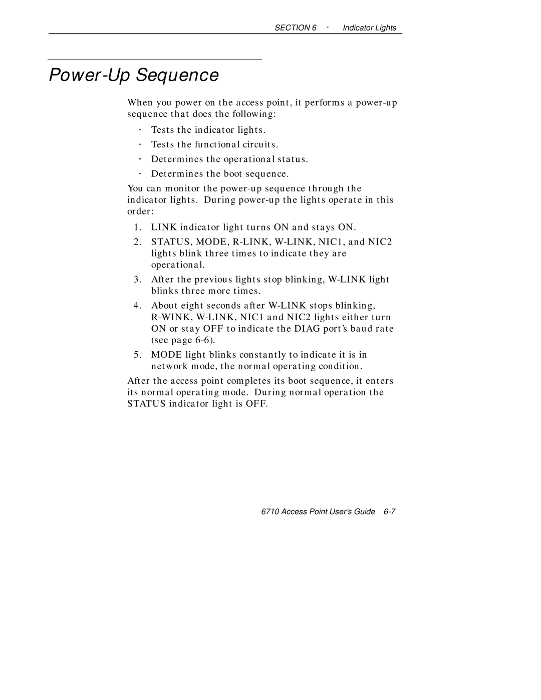 Intermec 6710 manual Power-Up Sequence 