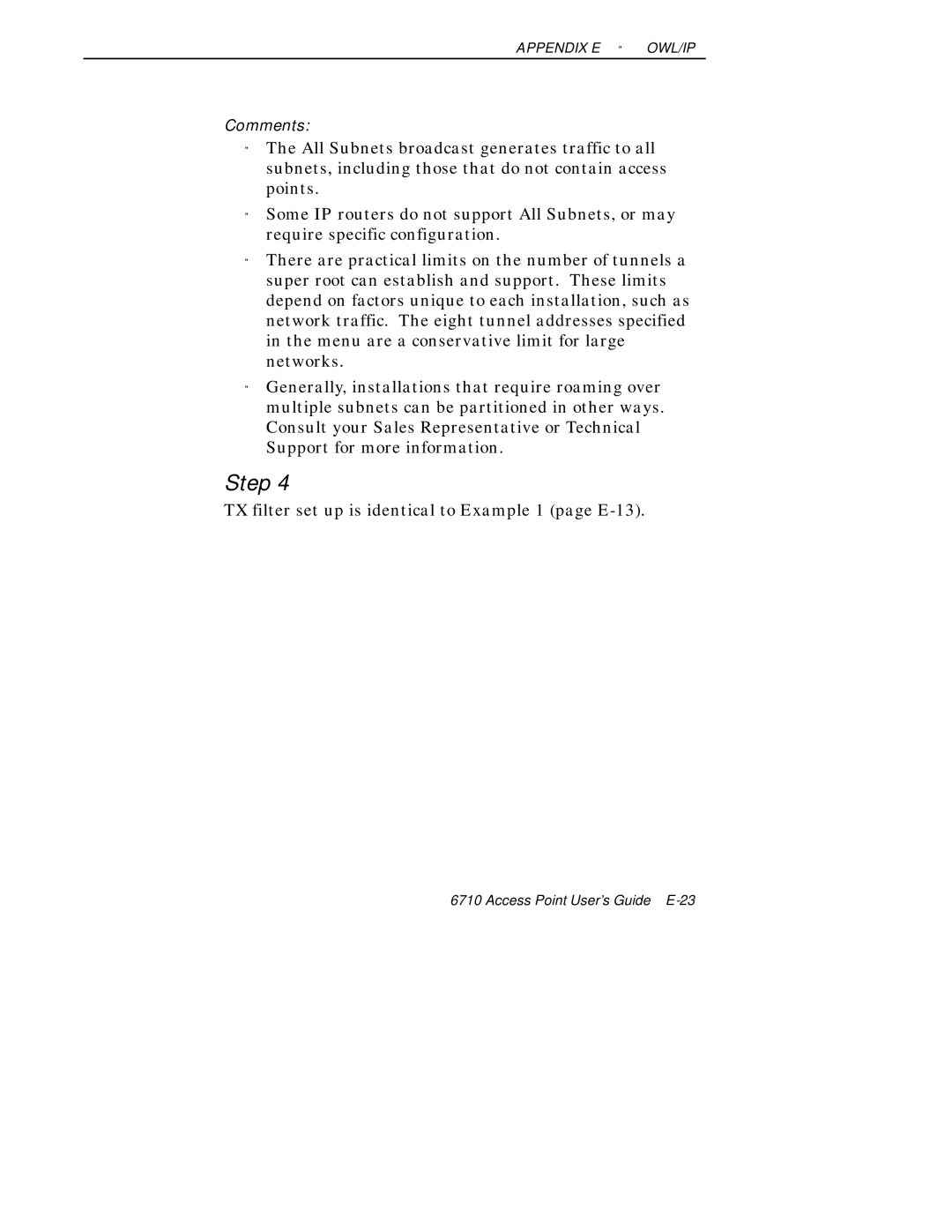 Intermec 6710 manual TX filter set up is identical to Example 1 page E-13 