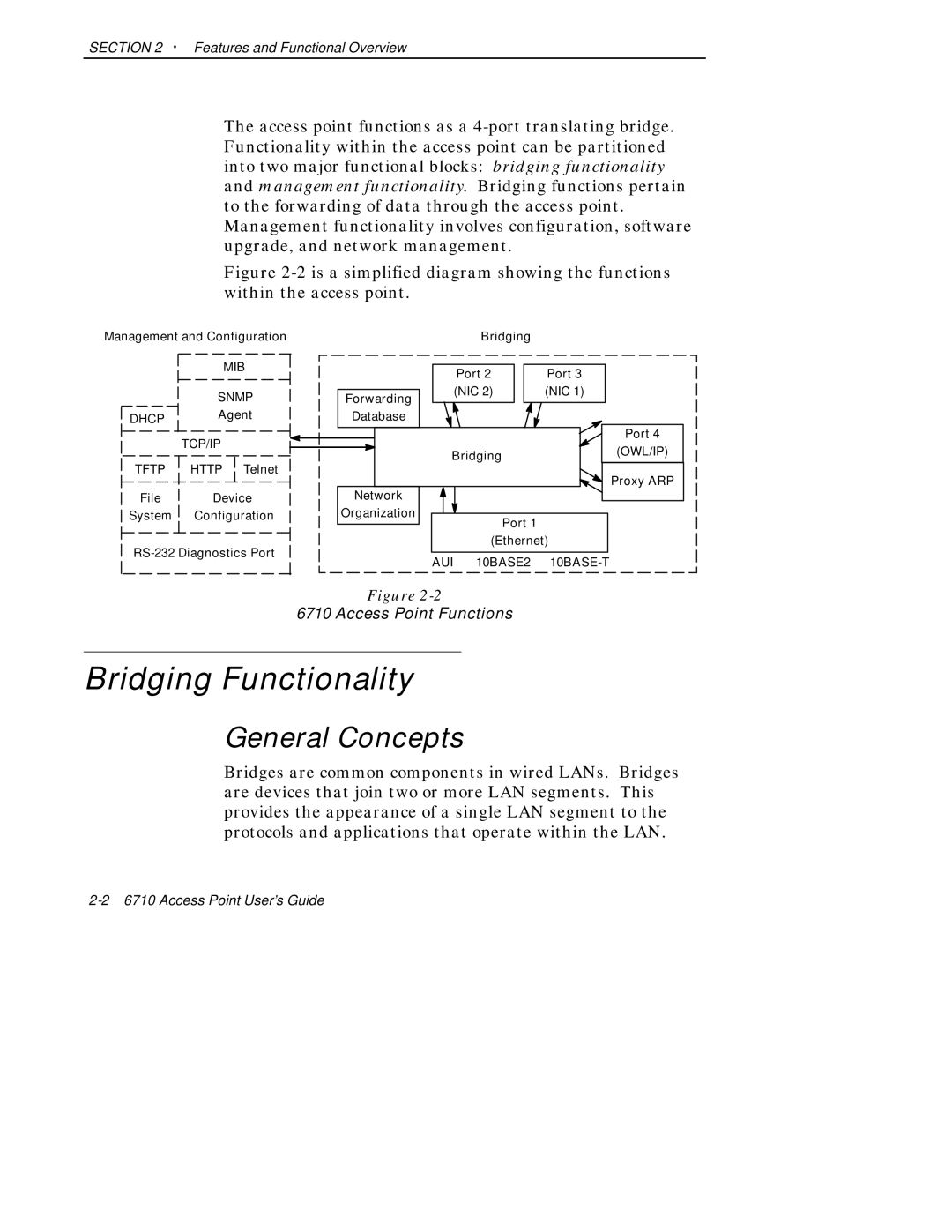 Intermec 6710 manual Bridging Functionality, General Concepts 