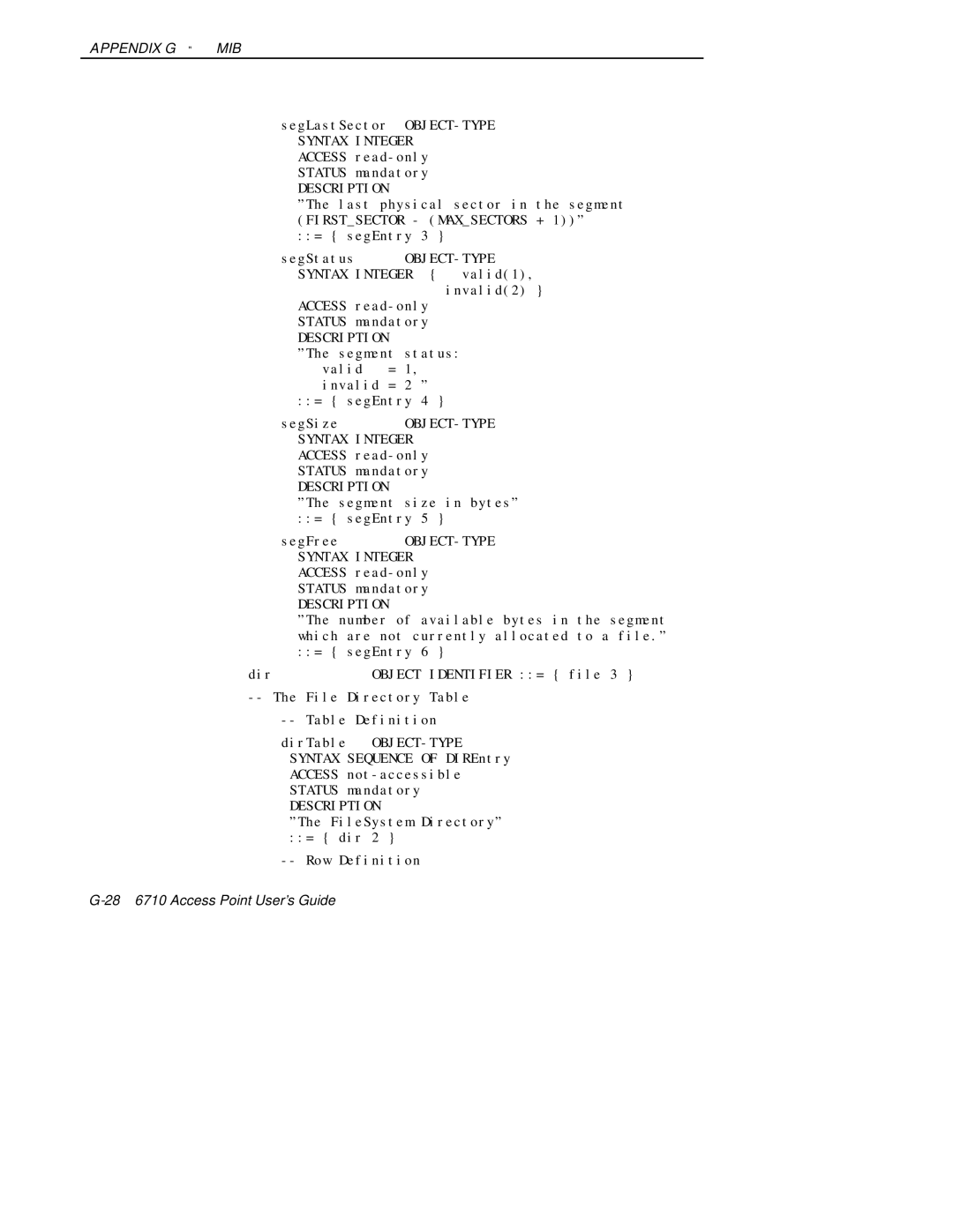 Intermec 6710 manual Dir Object Identifier = file 