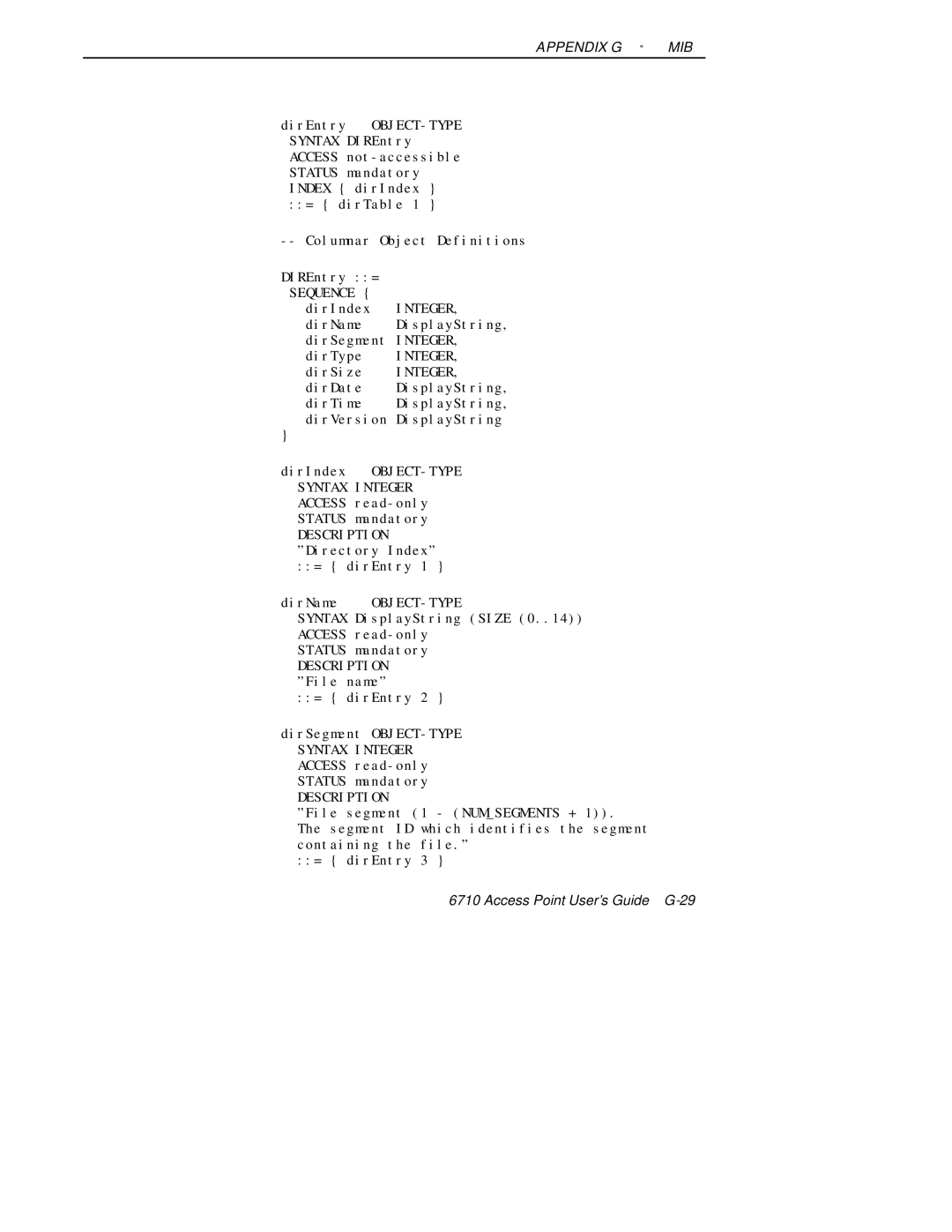 Intermec 6710 manual Access Point User’s Guide G-29 