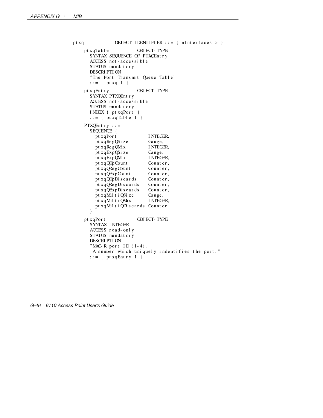 Intermec 6710 manual Ptxq Object Identifier = nInterfaces 